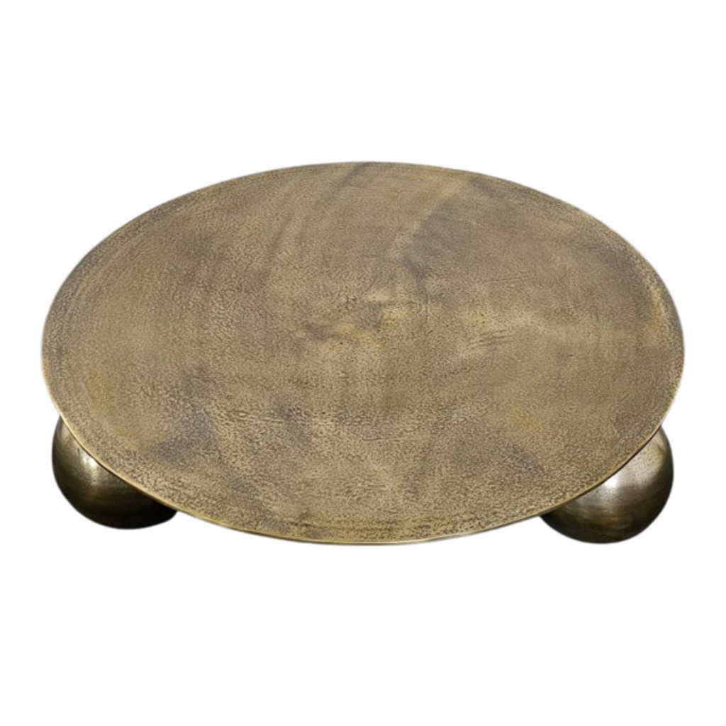 Couchtisch Ziva 90x90x23 cm – Aluminium in Gold mit einzigartigen Design-Beinen