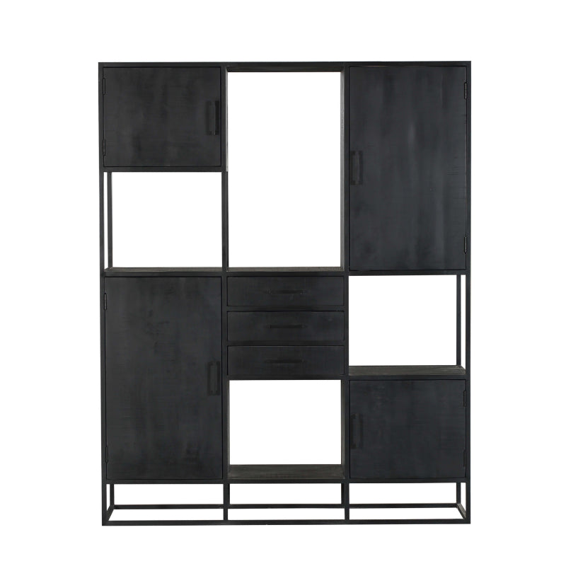 Schrank Delta Supreme XXL – Mangoholz Schwarz, 160 x 45 x 200 cm