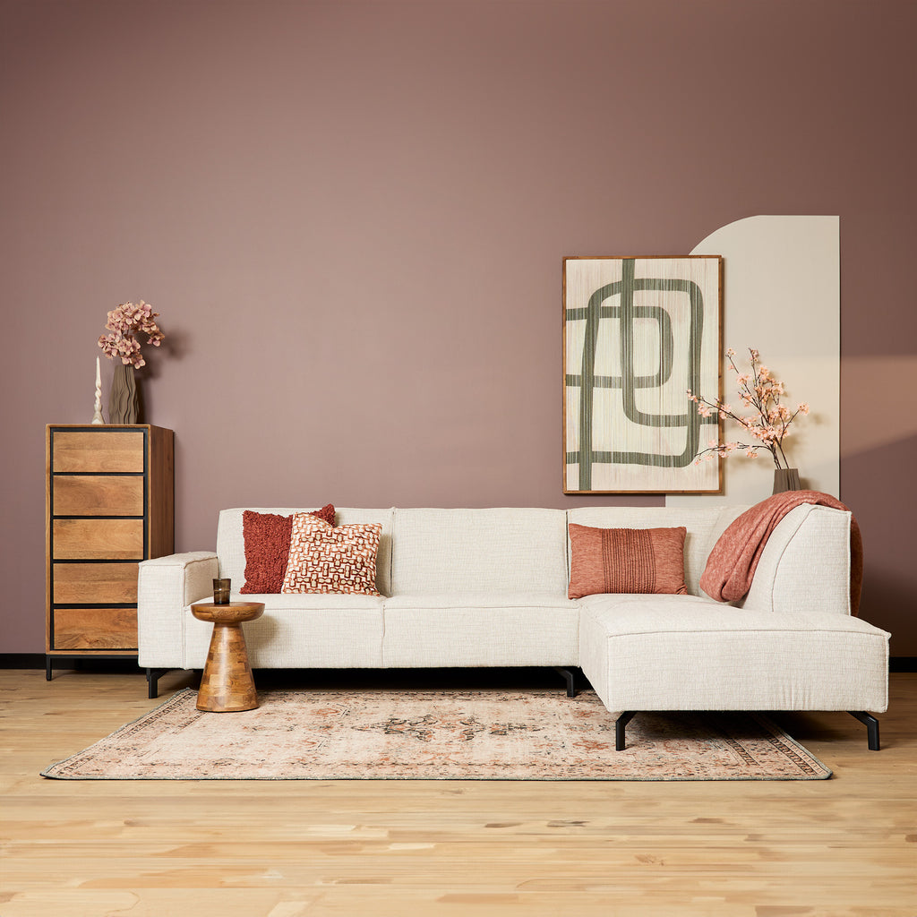 MeinLieblingsplatz Ecksofa Famous&Glamor 2,5-Sitzer mit Récamiere rechts – 285x210x82 cm – Farbe Beige