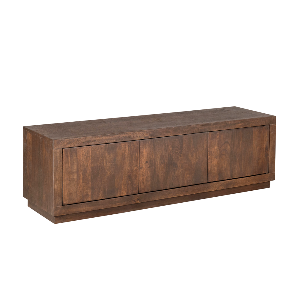 TV-Board Bali Braun – Lowboard aus Mangoholz mit Push-to-Open-System, 150 x 45 x 46 cm