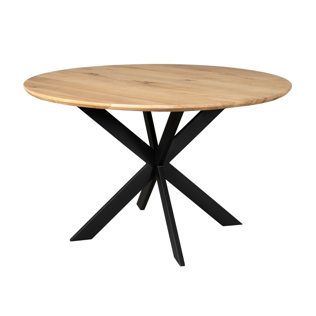 Esstisch Evoque Natur – FSC-Eiche, Ø150 cm, 3 cm starke Tischplatte, Rund mit Schweizer Kante
