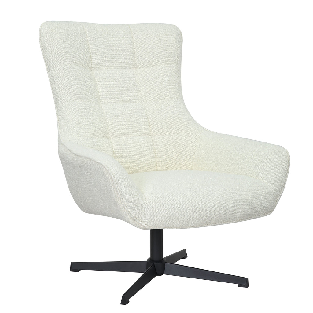 Sessel Elara in Off-White – Moderner Sessel mit 360° Drehfunktion, hochwertigem Stoffbezug & komfortabler Sitzhöhe