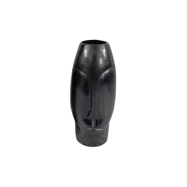 Vase Lyra Schwarz Klein – Aluminiumvase mit oxidierter Oberfläche, 8 x 8 x 31 cm