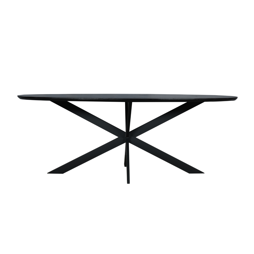 Esstisch Evoque Schwarz – FSC-zertifizierte Eiche mit modernem Gestell, 210 x 100 x 76 cm, zeitloser Mittelpunkt für stilvolle Essbereiche