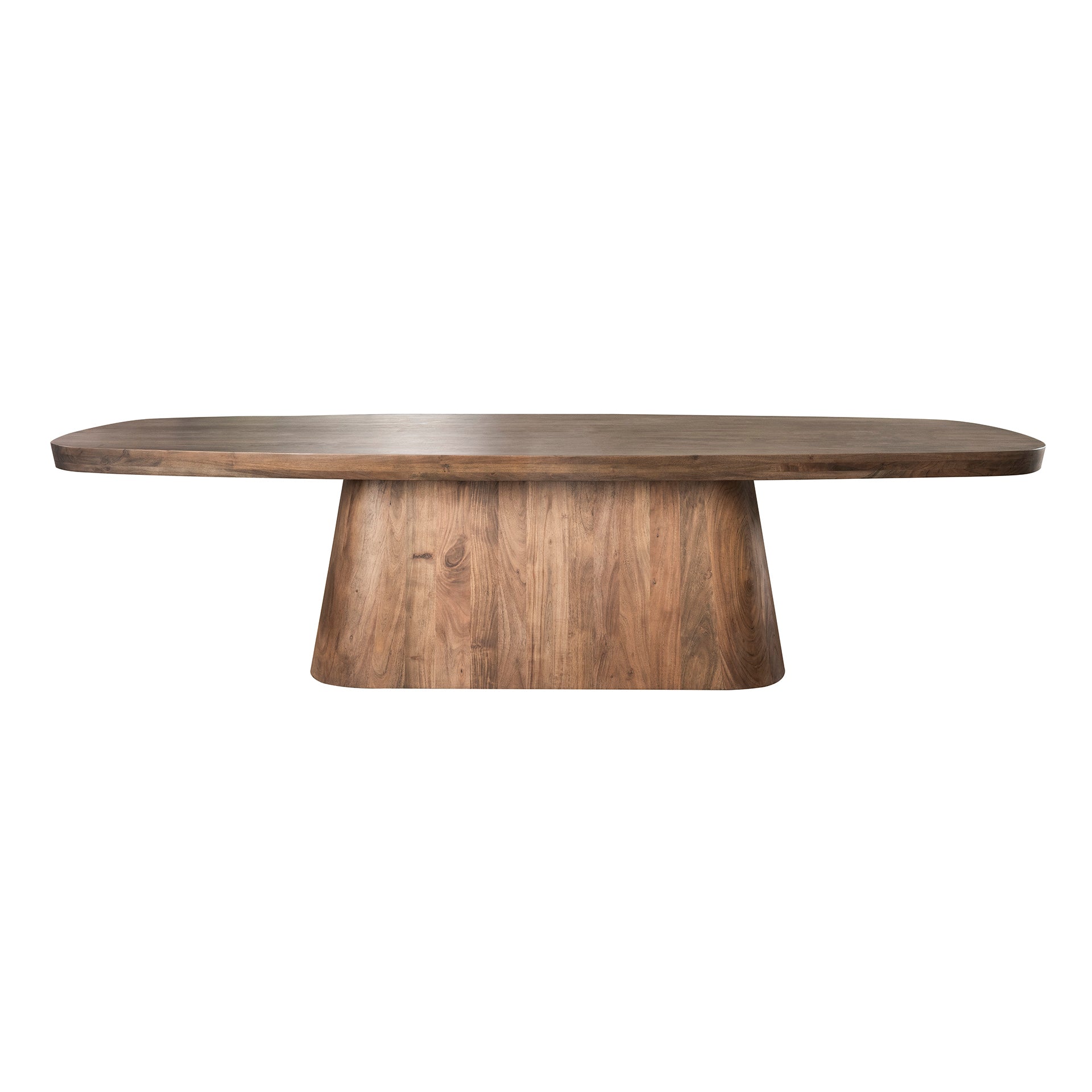 Esstisch Vita Oval 300x120x77 cm – Massivholz Akazie Braun mit Mittelbein & Platz für 8–10 Personen