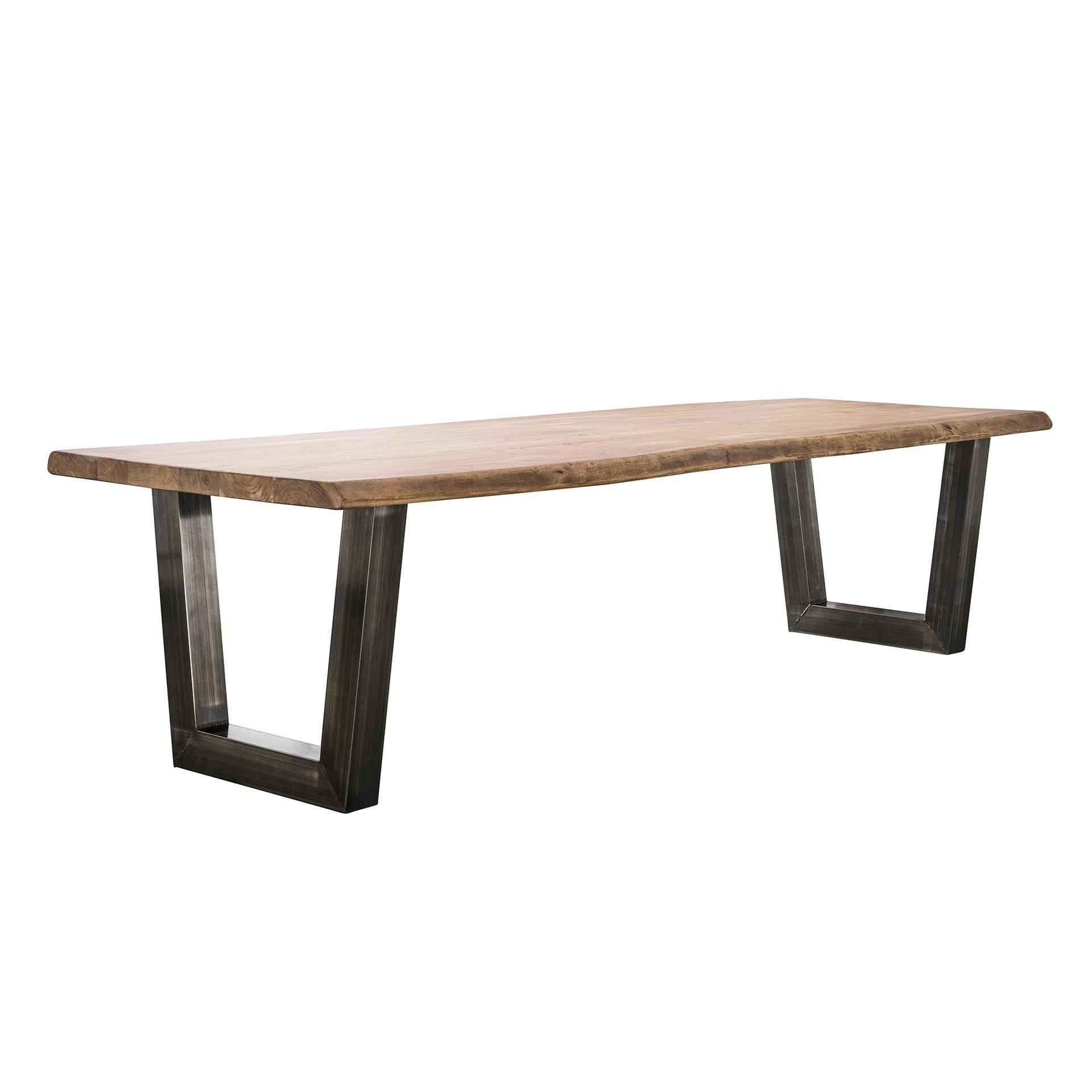 Esstisch Vittoria 300x100x77 cm – Massivholz Akazie mit 6 cm Platte & Edelstahl-Beinen im Industrial Design