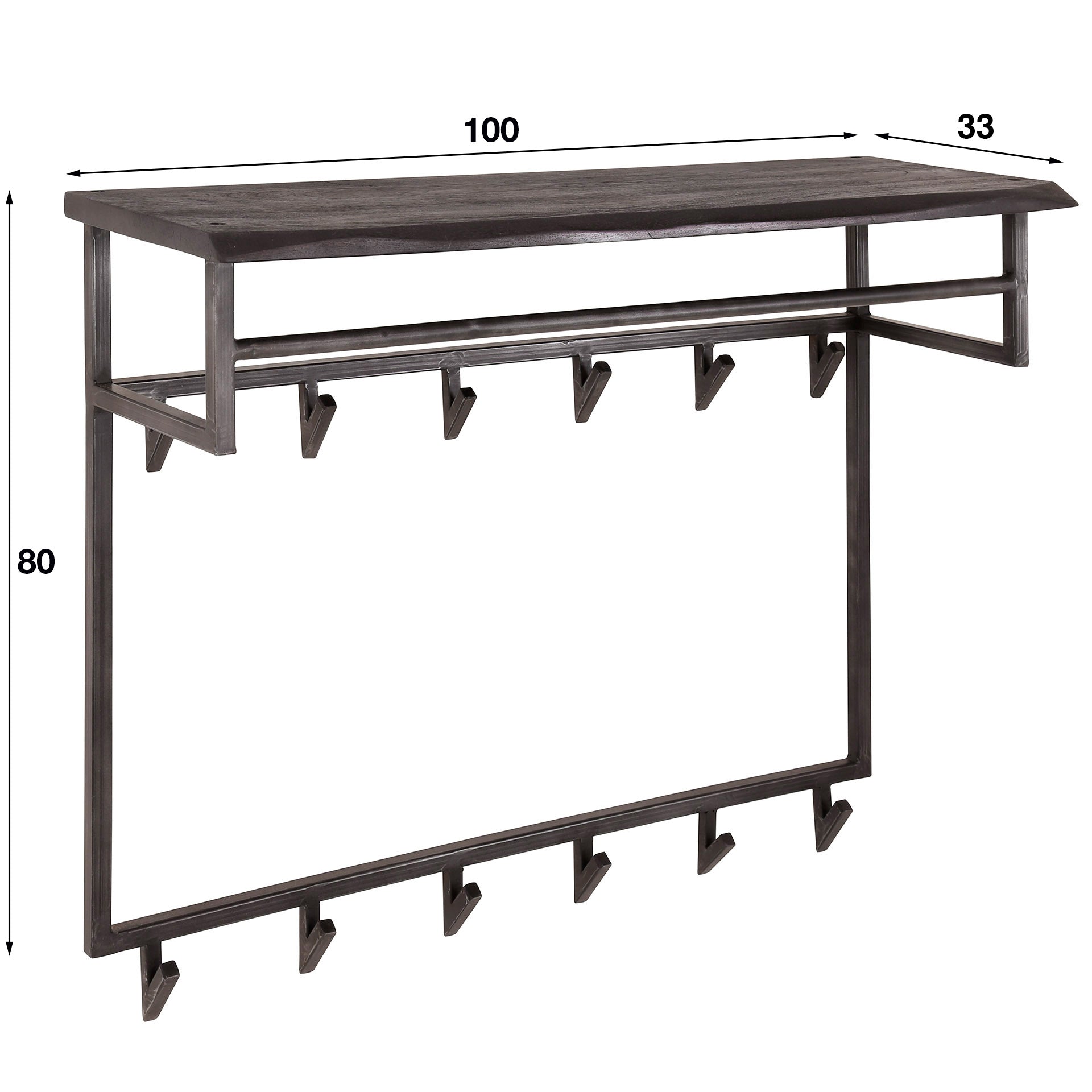 Garderobe – Fiora Classic – Massivholz Akazie schwarz