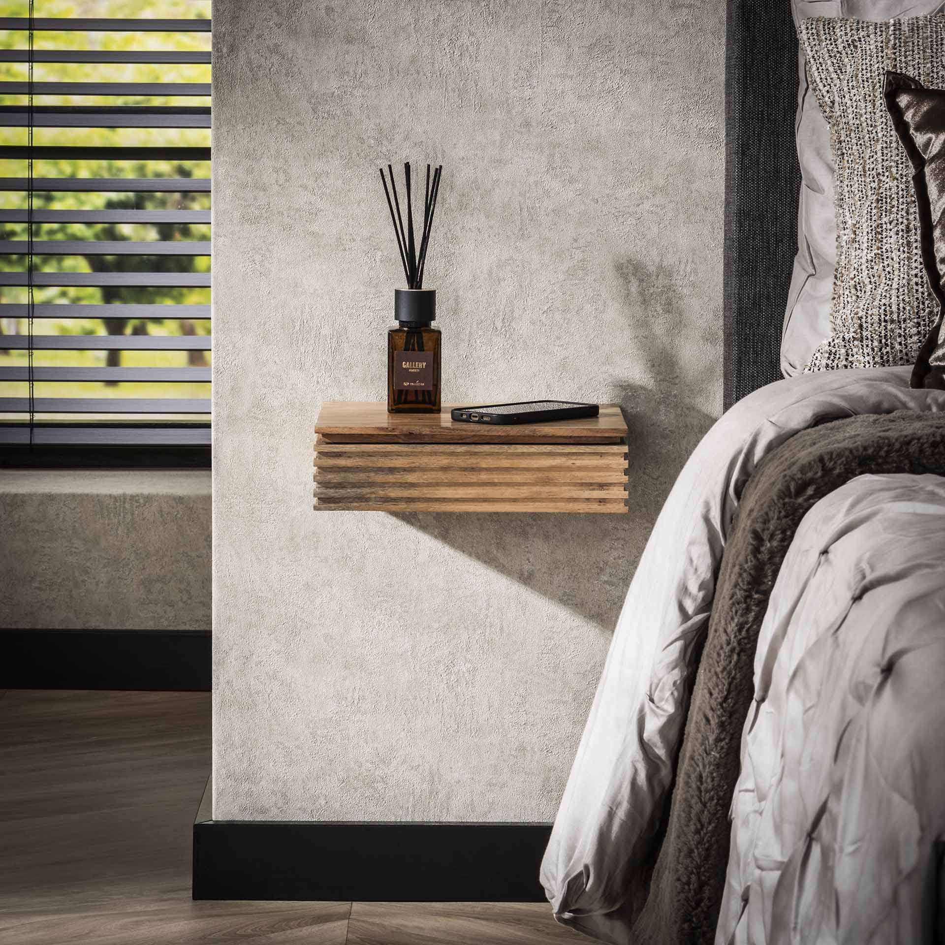 Beistelltisch – Linea Noir – Massivholz Akazie natur