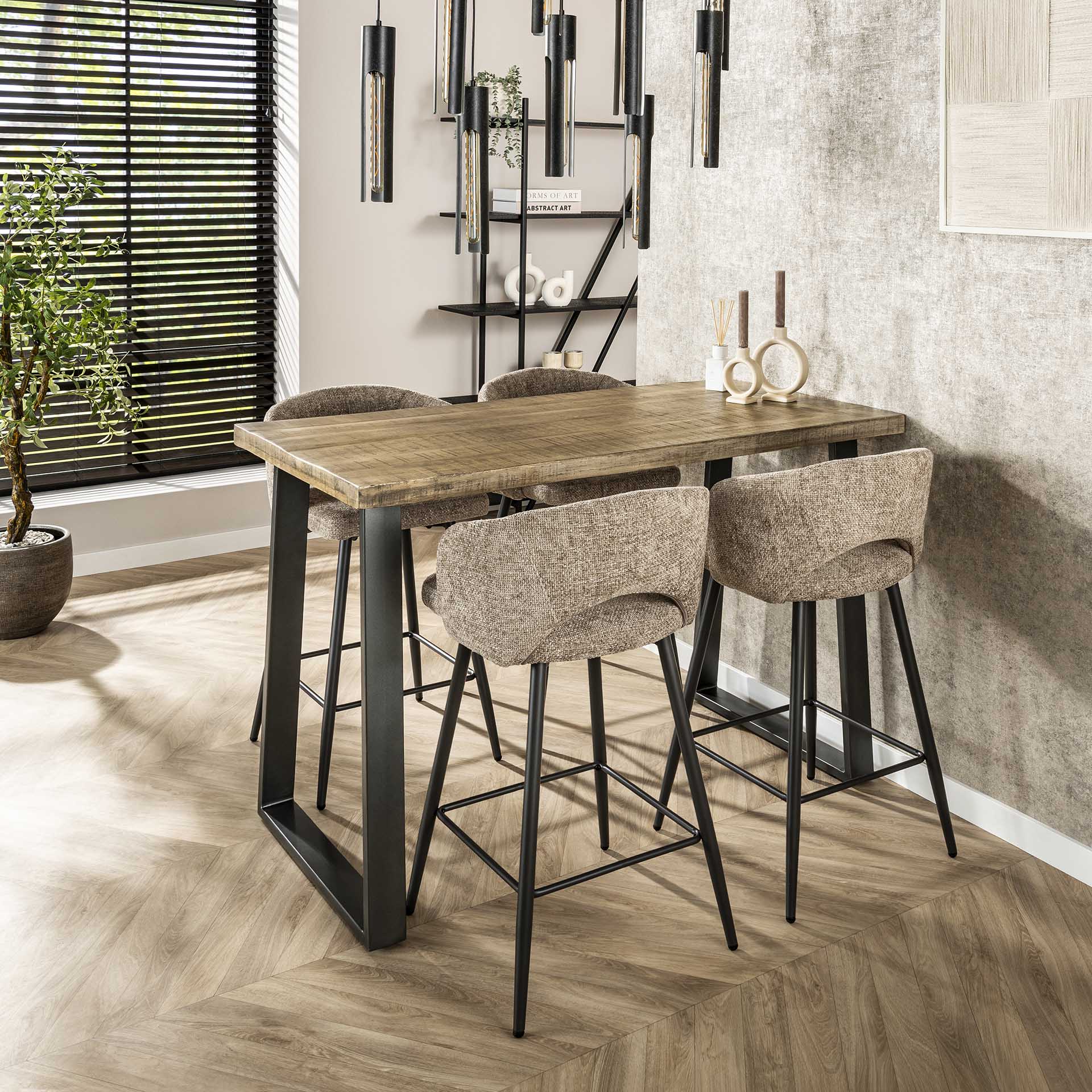 Beistelltisch – Lumina Noir – Massivholz Mango weiss antique