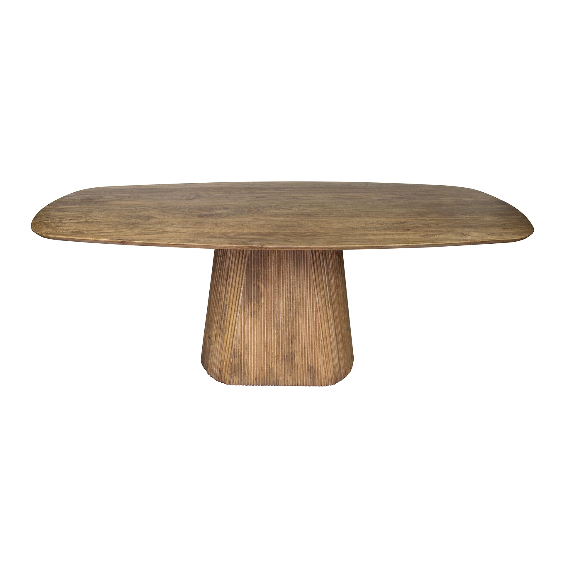 Esstisch Nuvino Centro 215x105x77 cm – sandfarbenes Mangoholz mit Wellenfuß für 6–8 Personen