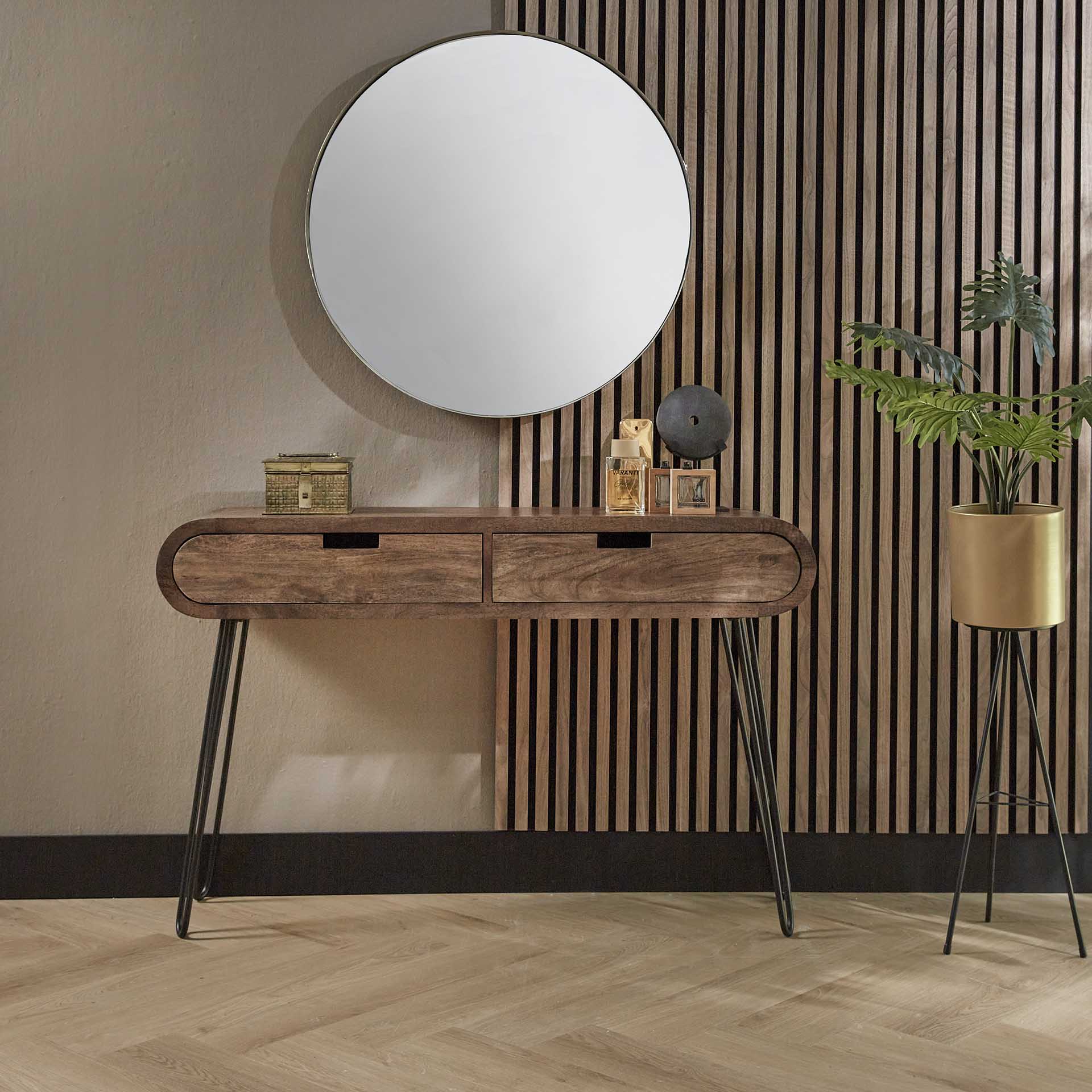 Beistelltisch – Canto Frame – Massivholz Mango Sandfarbe