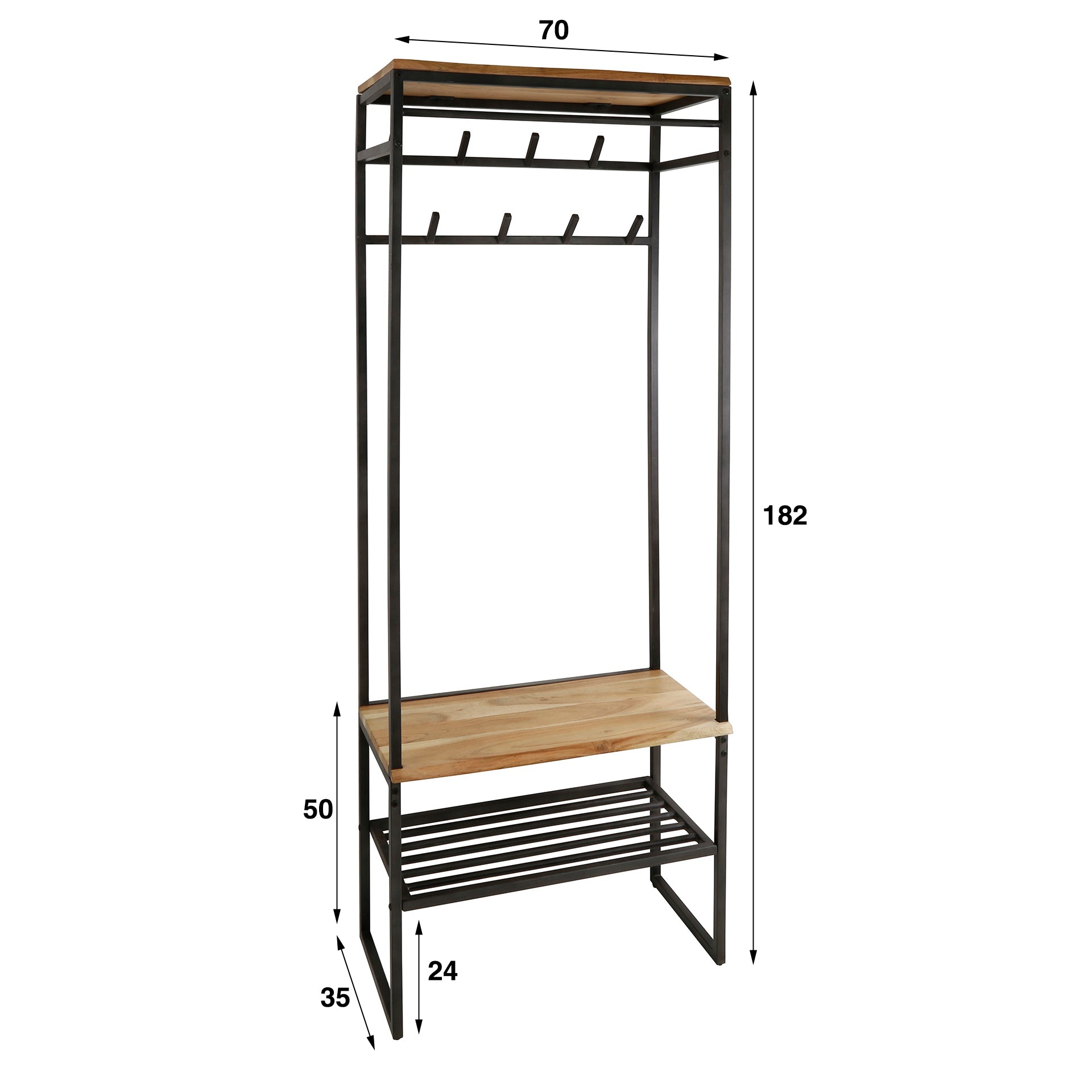 Garderobe – Novum Loft – Massivholz Akazie natur
