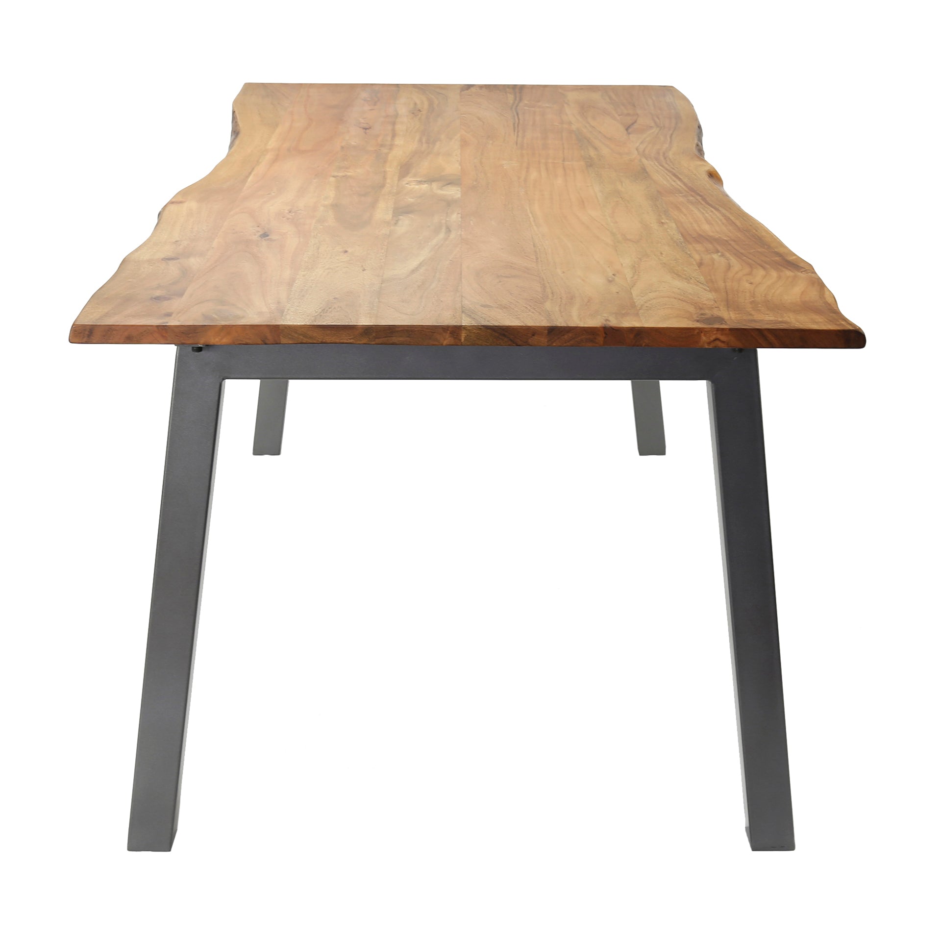 Esstisch Bordo 180x90x76 cm – Akazienholz mit Baumkante & Stahlgestell