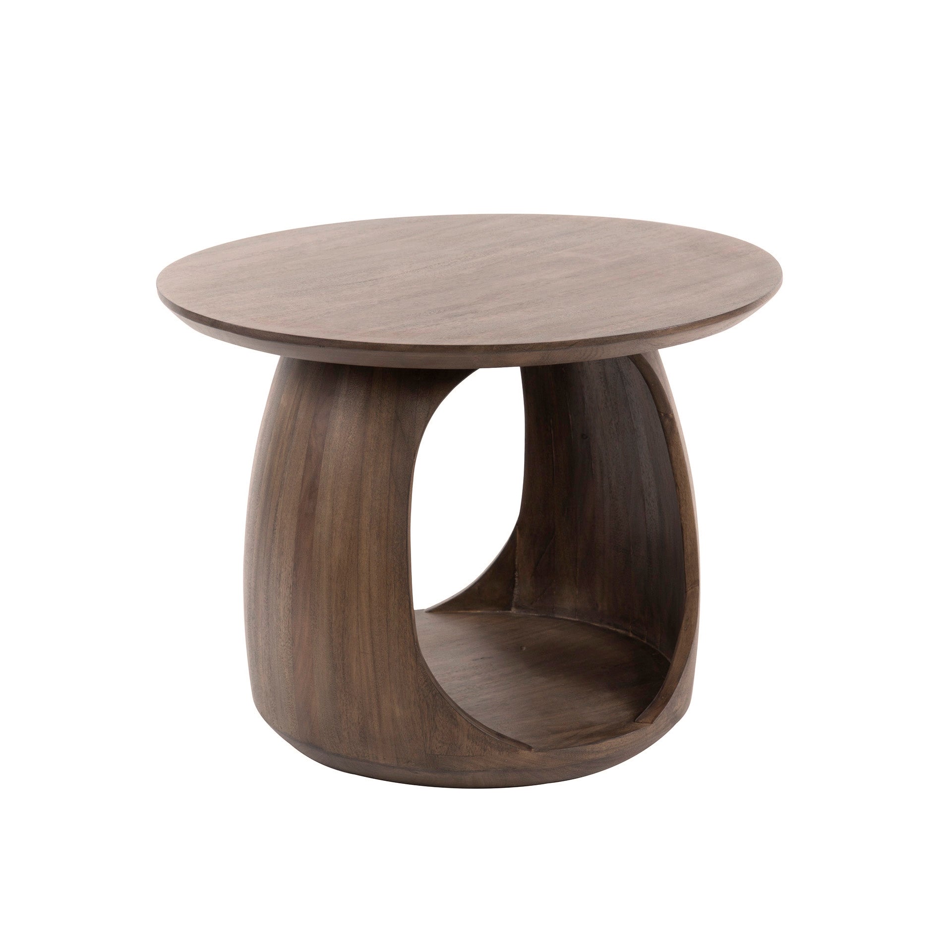 Beistelltisch M Ondaro Solid 60x60x46 cm – organisches Design aus massivem Akazienholz in warmem Braun
