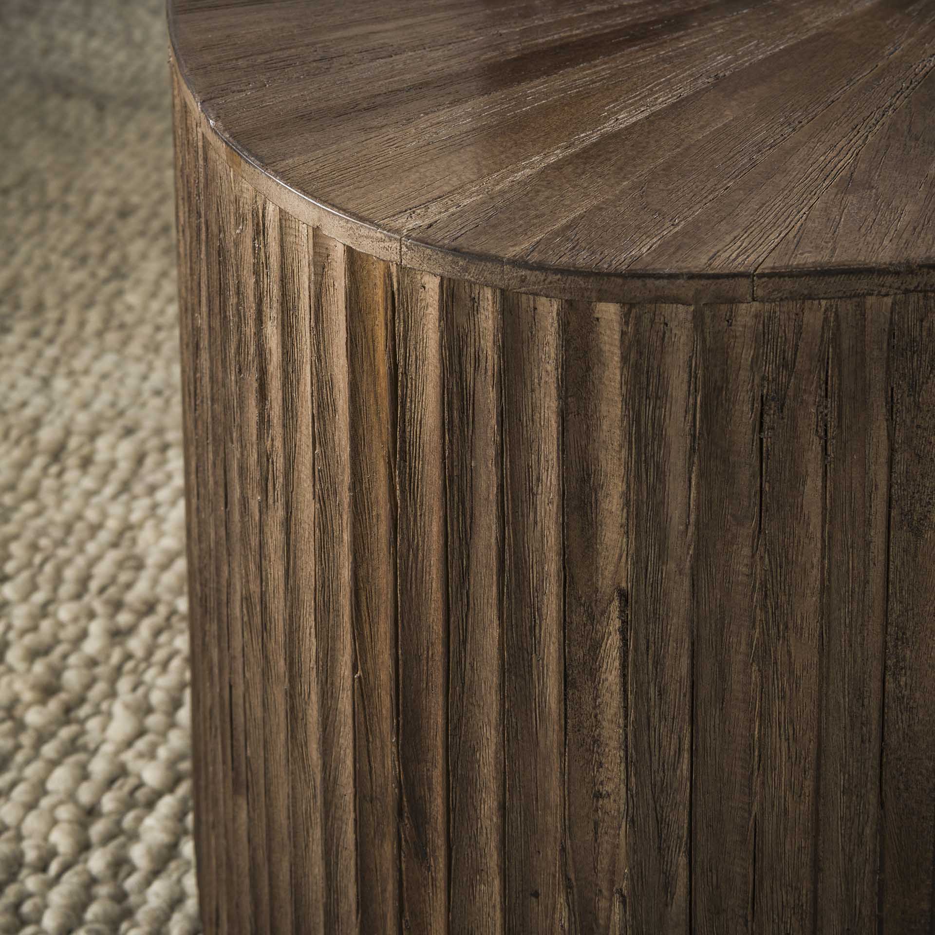 Couchtisch Set/2 Tevara XL – rechteckige Tische aus massivem Teakholz, dunkelbraun, mit Wellenmuster, 73 x 68 x 31 cm