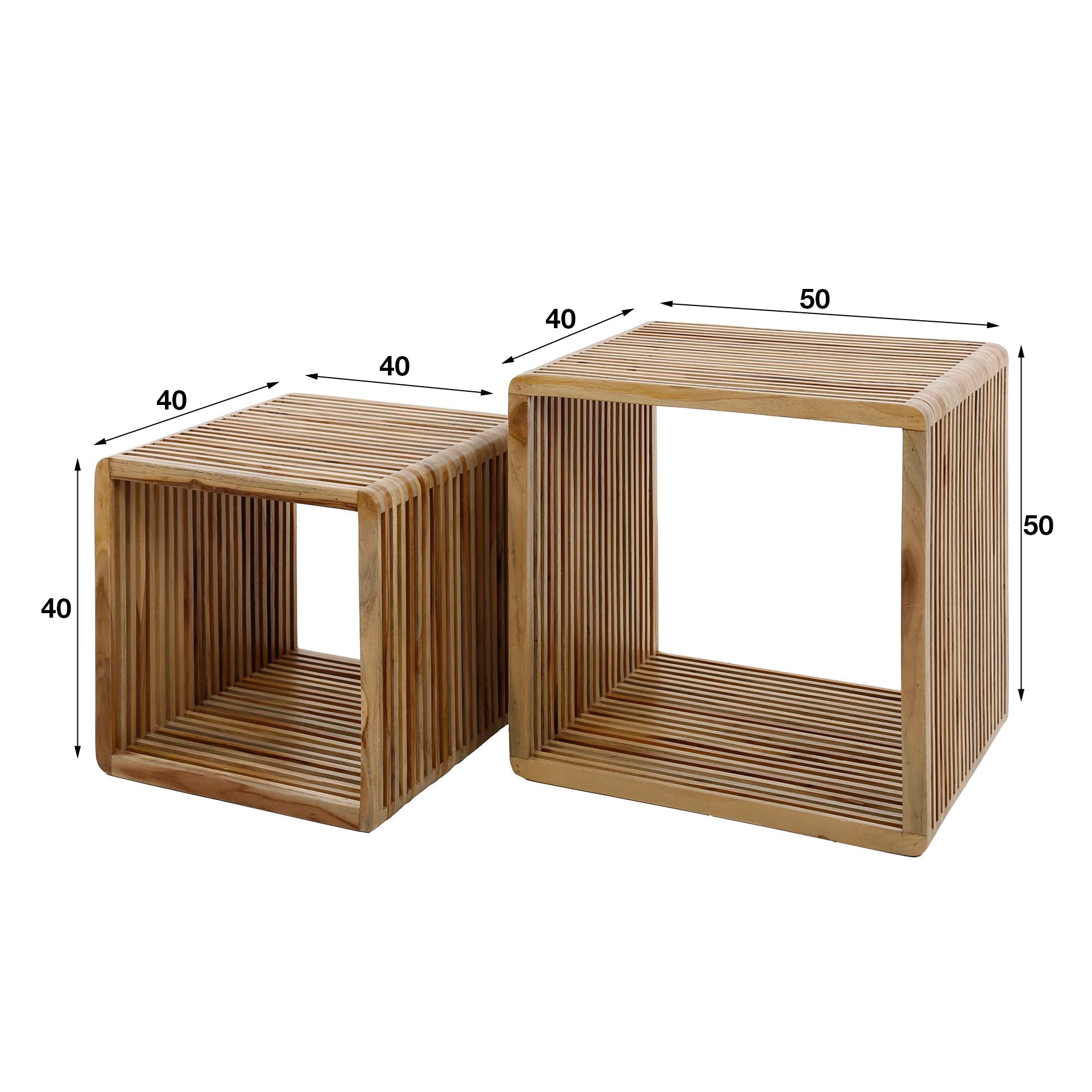 Couchtisch set/2 rib / Verwitterten Teakholz