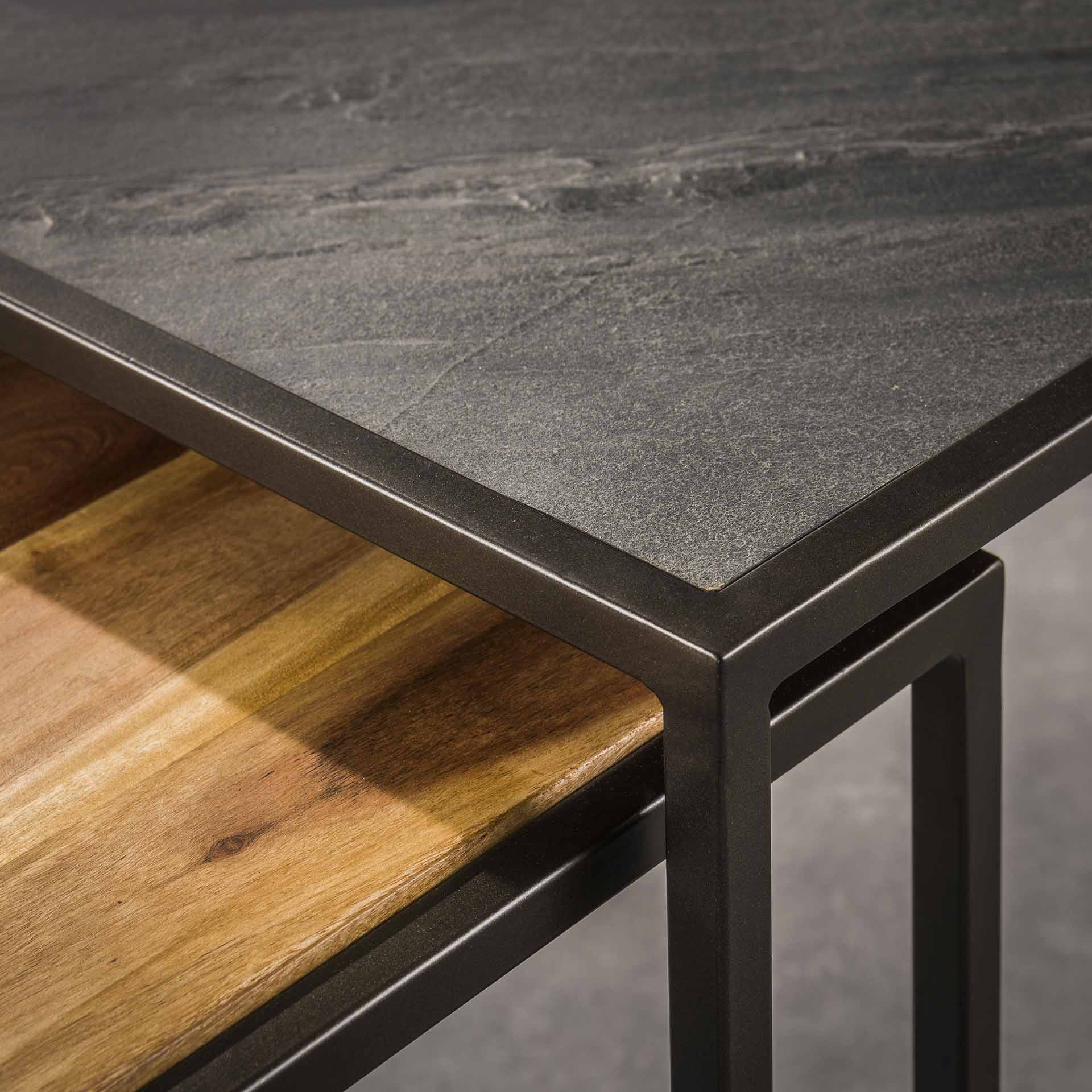 Couchtisch set/2 slate mix / Shiefer