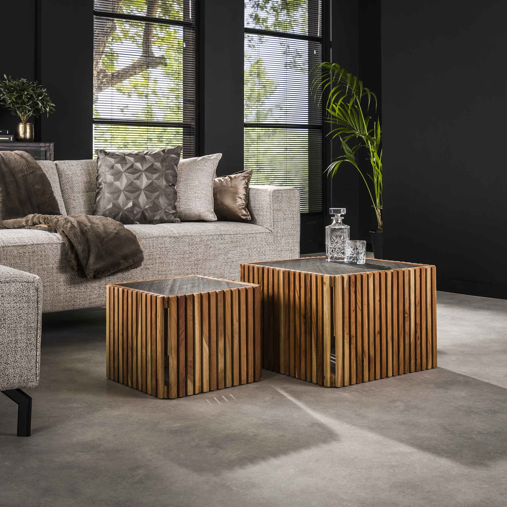 Couchtisch set/2 slate / Shiefer
