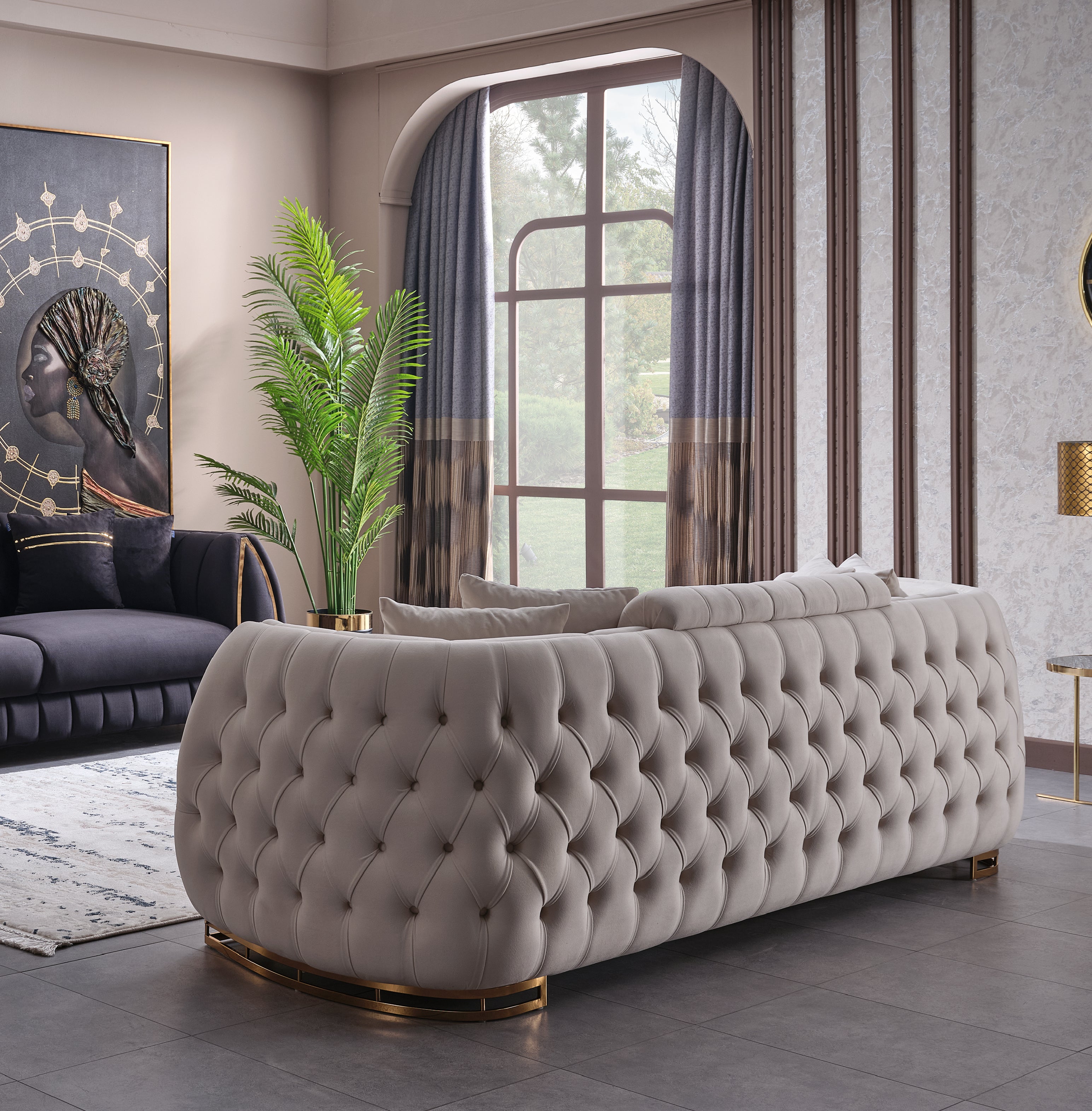 Luana Sofa Handarbeit Massivholz Hochwertiger Stoff