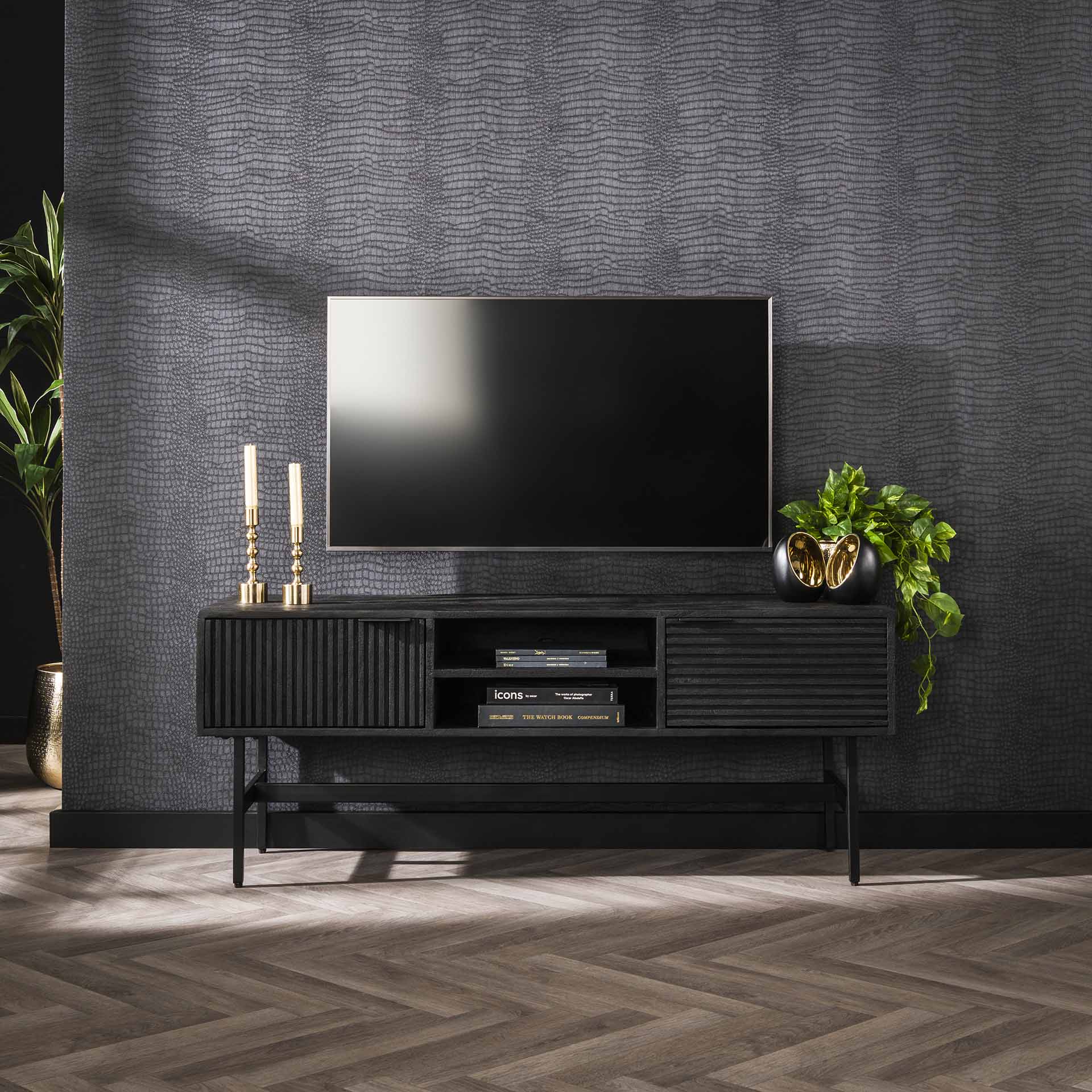 Wohnaccessoire – Helio Loft – Massivholz Mango schwarz