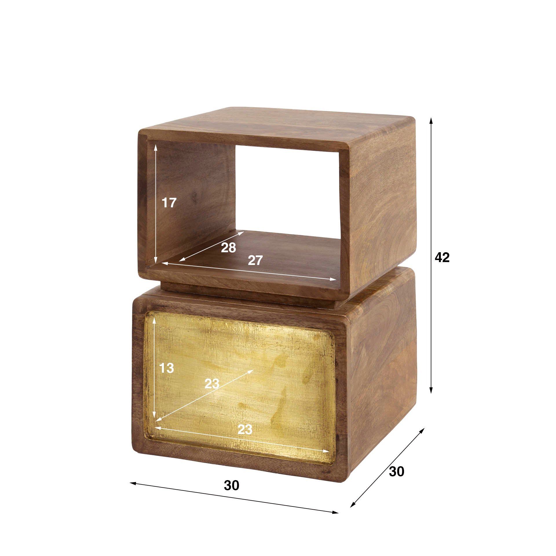 Beistelltisch – Vesta Loft – Massivholz Mango Sandfarbe