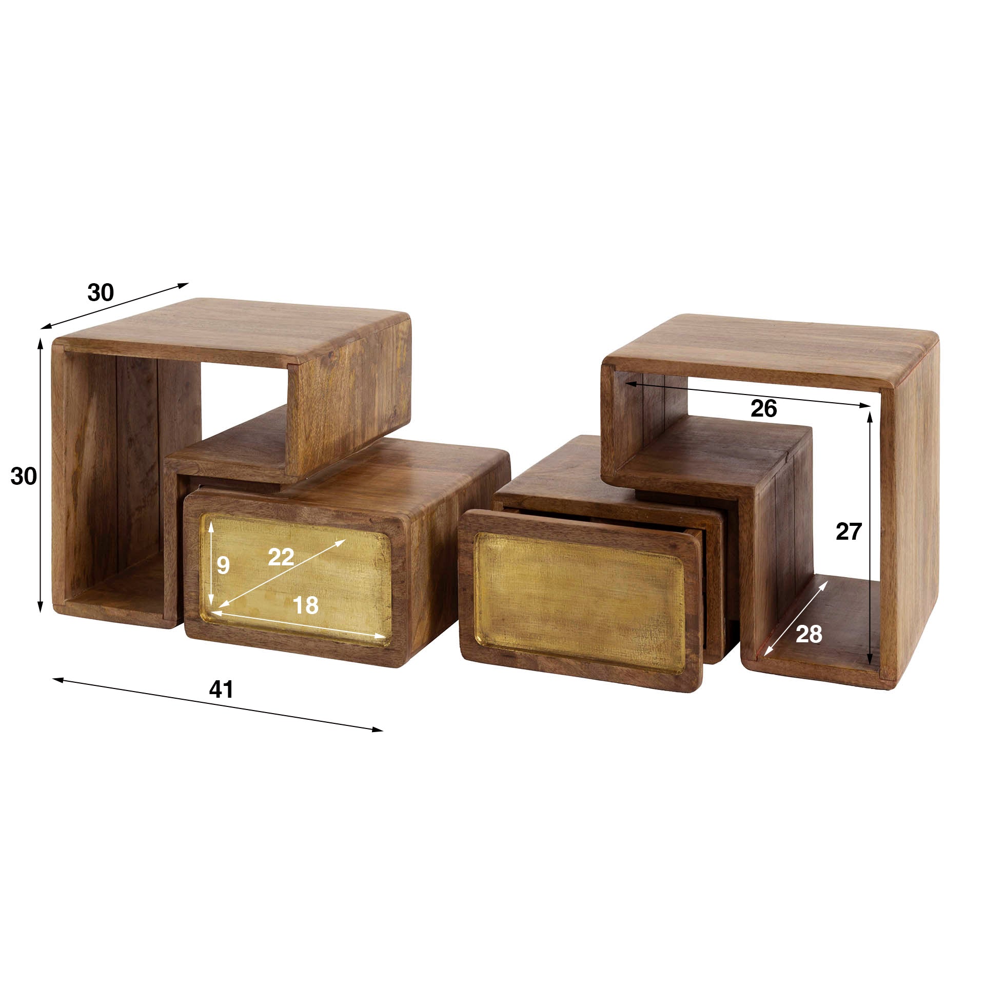 Beistelltisch – Lumina Forma – Massivholz Mango Sandfarbe