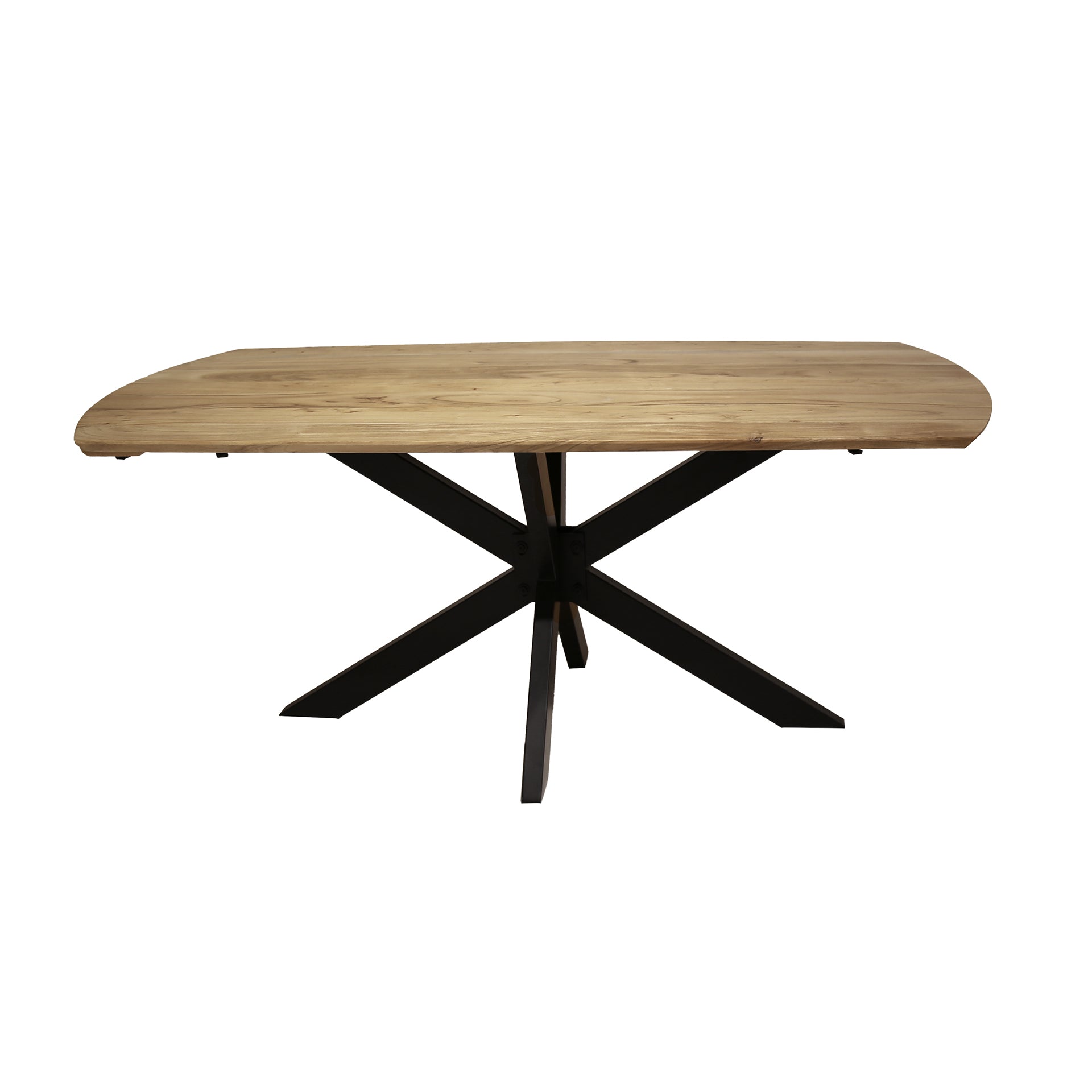 Ausziehbarer Esstisch Extendio 175–275 x 90 cm – Tisch aus massivem Akazienholz mit Spinnengestell aus Metall, natur lackiert