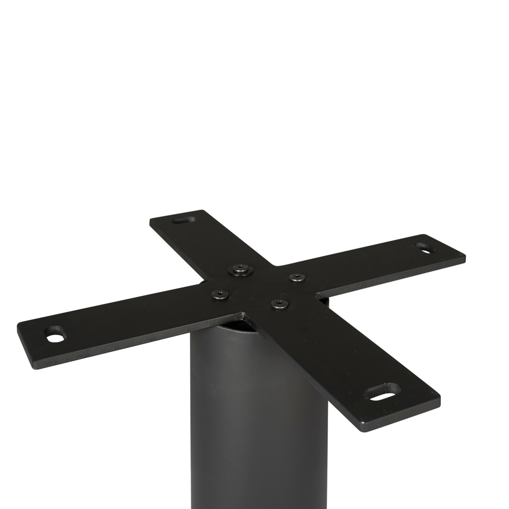 Säulenbein Schwarz – modernes Metallgestell 70×70×73 cm für runde Tischplatten, stilvolle Tischbasis