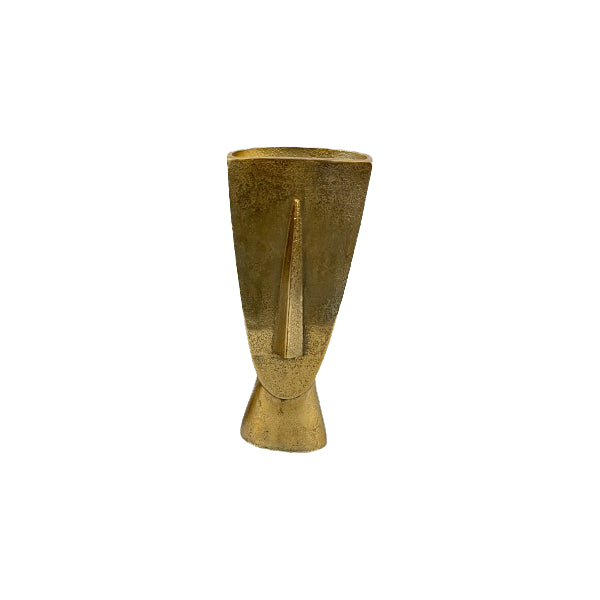 Vase Fin Antik Gold Klein – Deko Vase aus Aluminium im edlen Gold-Finish, 14 x 7 x 33 cm