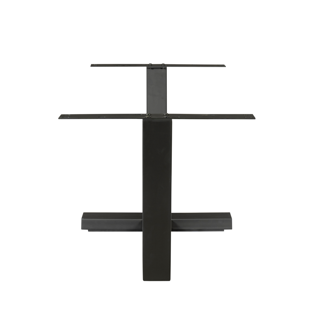 Esstischgestell Kreuzbein Schwarz – Metallgestell mit Kreuzfuß, passend für Tischplatten 160–240 cm, 180 x 80 x 73 cm
