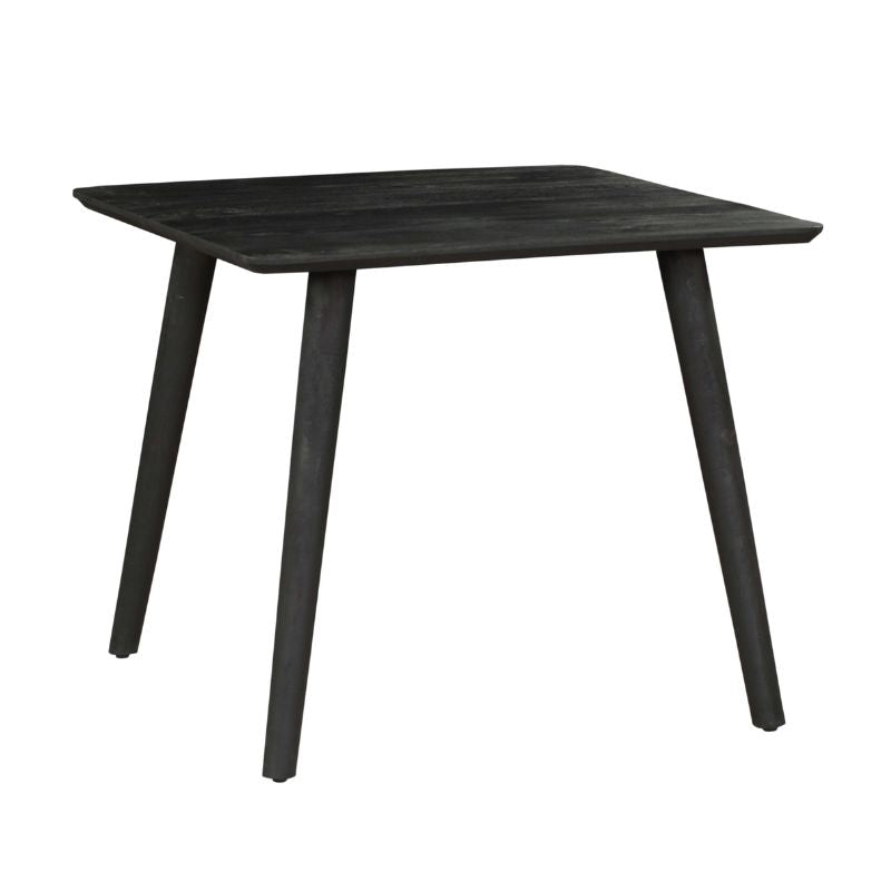 Esstisch Raven – Mangoholz mit schwarzen Designelementen, 90 x 90 x 76 cm