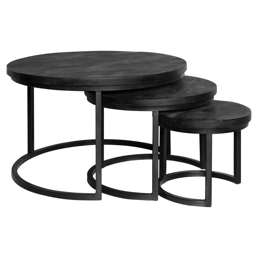 Couchtisch Triole All Black | Set aus 3