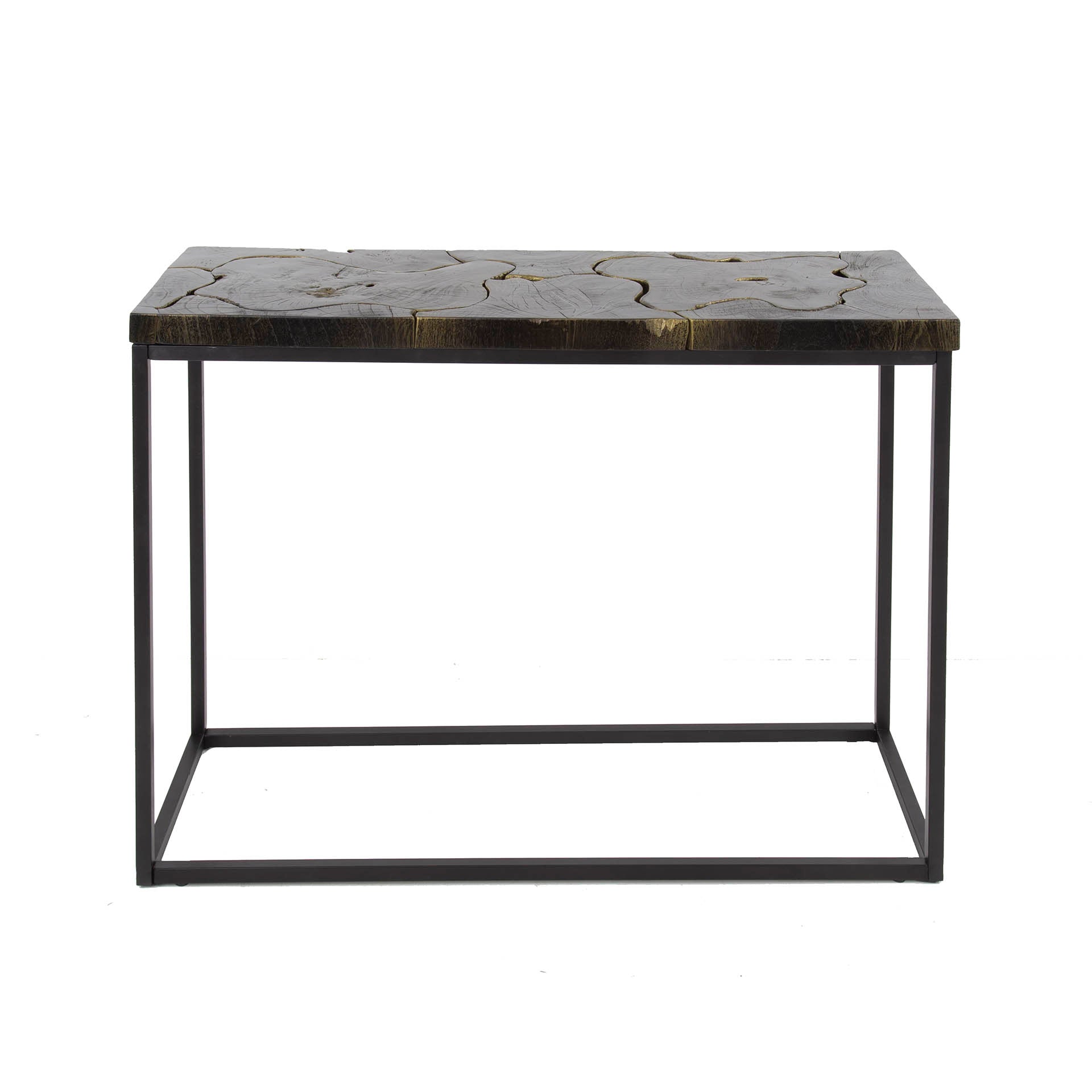 Beistelltisch – Mira Modern – Teak black&gold