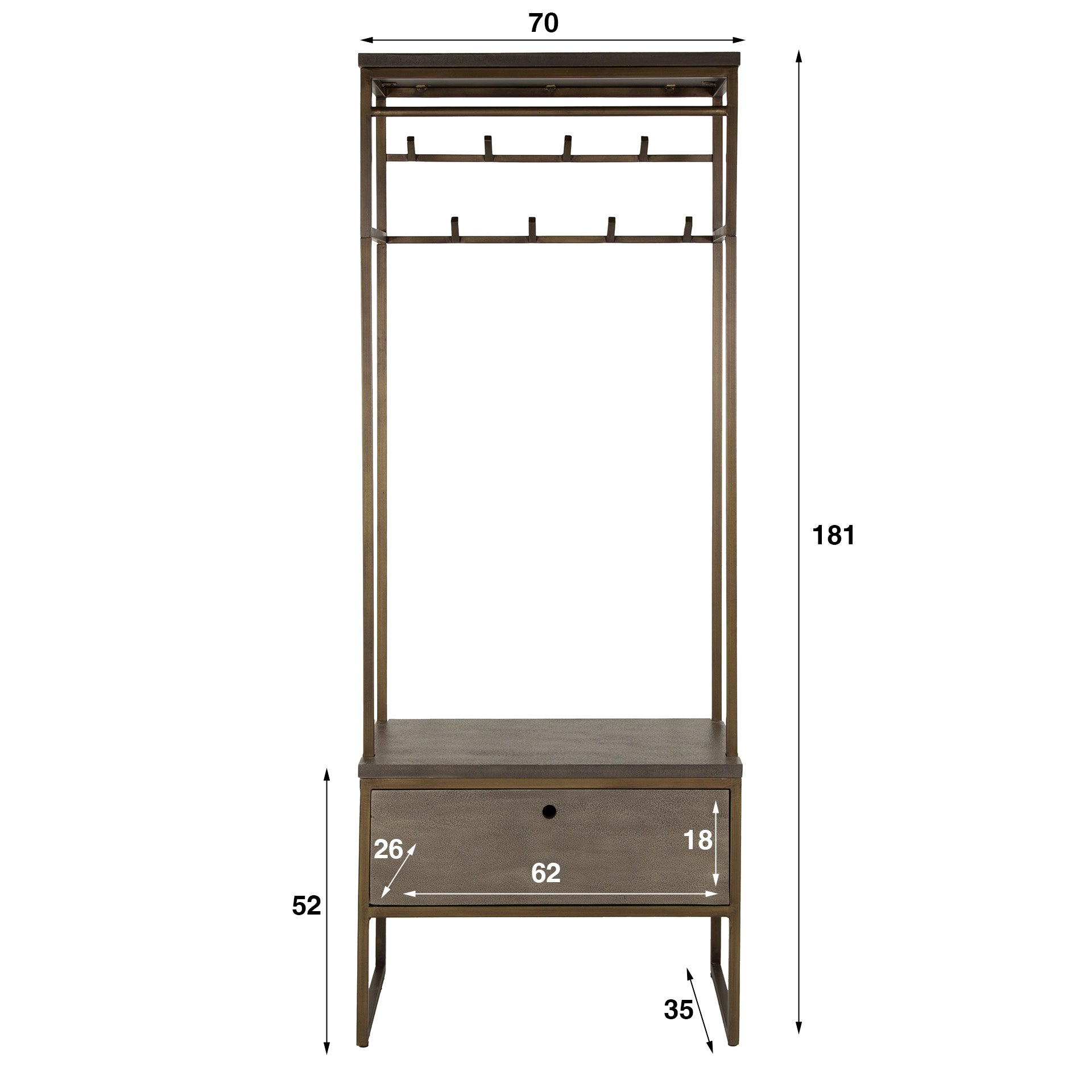 Garderobe – Scalea Living – Antike bronze