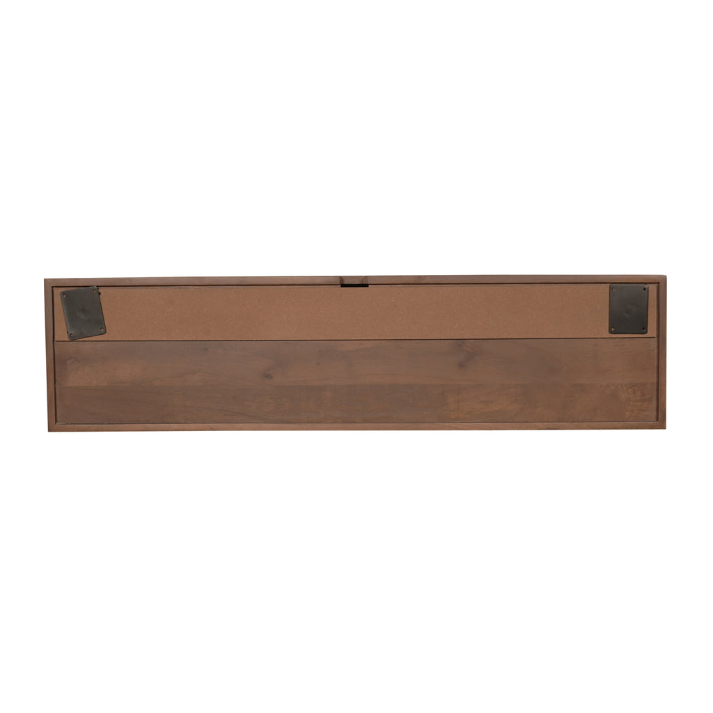 Schwebendes TV-Board Mandy Sand – Mangoholz mit Lattenmuster, 120 x 35 x 30 cm, modernes Design & luftige Eleganz fürs Wohnzimmer