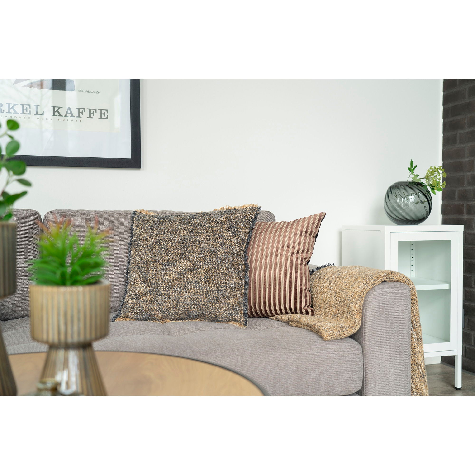 Perth Kissen - Kissen, beige/braun, 45x45 cm