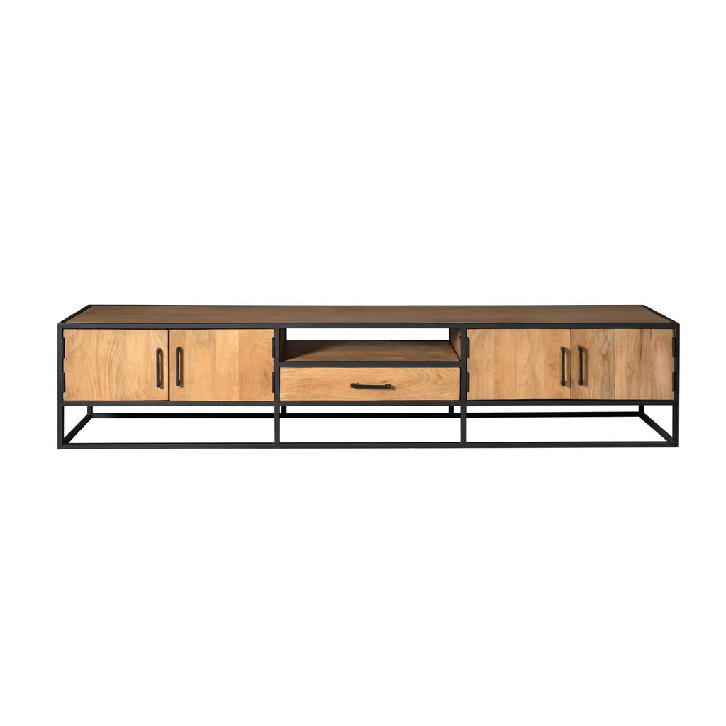 Tv-Schrank Denver | Mangoholz und Stahl | 240 cm