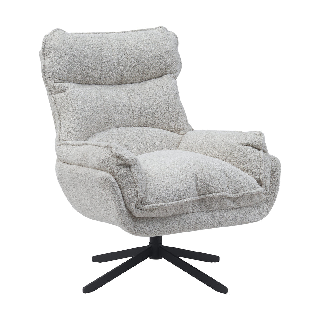Sessel Vera Off-White – Drehsessel mit Stoffbezug & Metallgestell, 82 x 95 x 96,5 cm