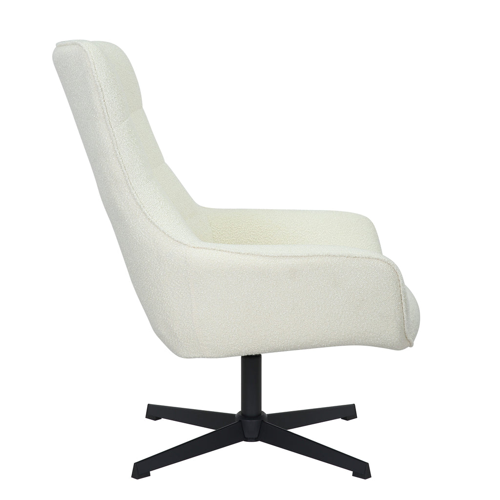 Sessel Elara in Off-White – Moderner Sessel mit 360° Drehfunktion, hochwertigem Stoffbezug & komfortabler Sitzhöhe