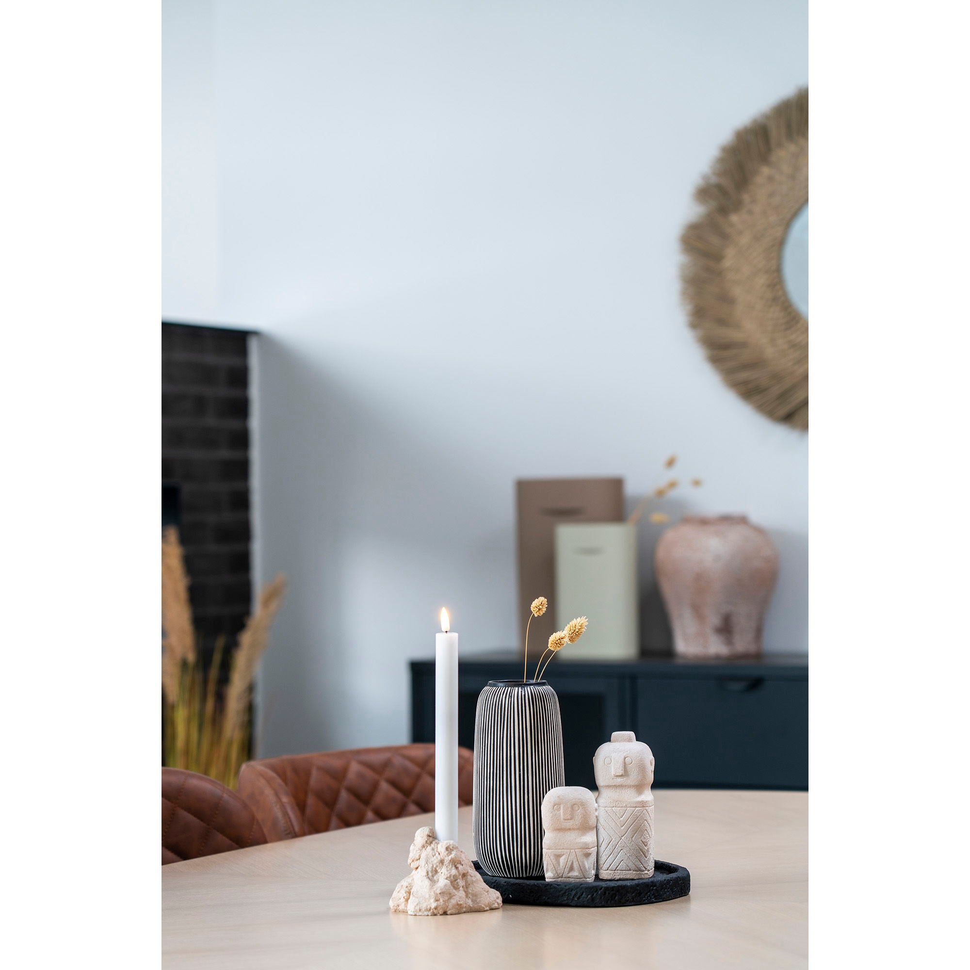 Skulptur aus Zement, beige, 6,5x6,5x15 cm