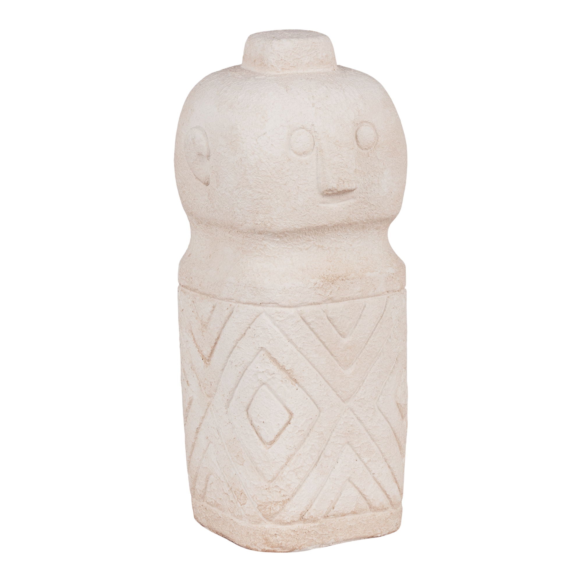 Skulptur aus Zement, beige, 6,5x6,5x15 cm