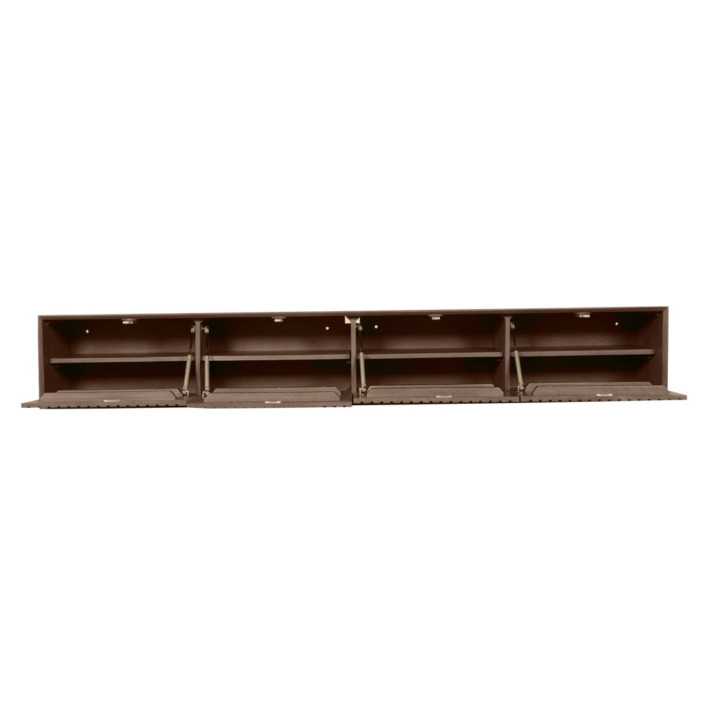 Schwebendes TV-Board Mandy Sand – Mangoholz mit Lattenmuster, 120 x 35 x 30 cm, modernes Design & luftige Eleganz fürs Wohnzimmer