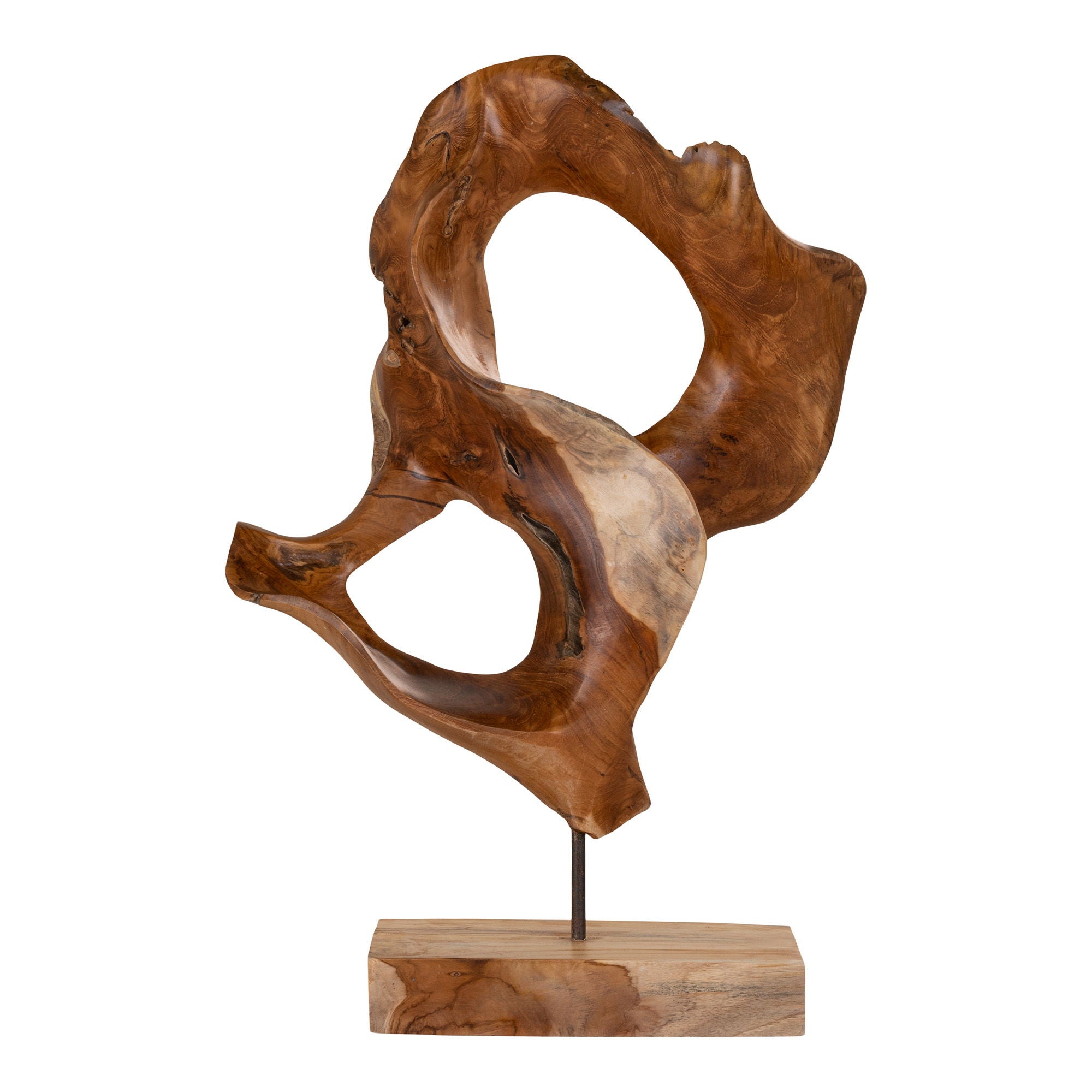 Donato Skulptur - Skulptur aus Teakholz, einzigartige organische Form, 30x20x60 cm