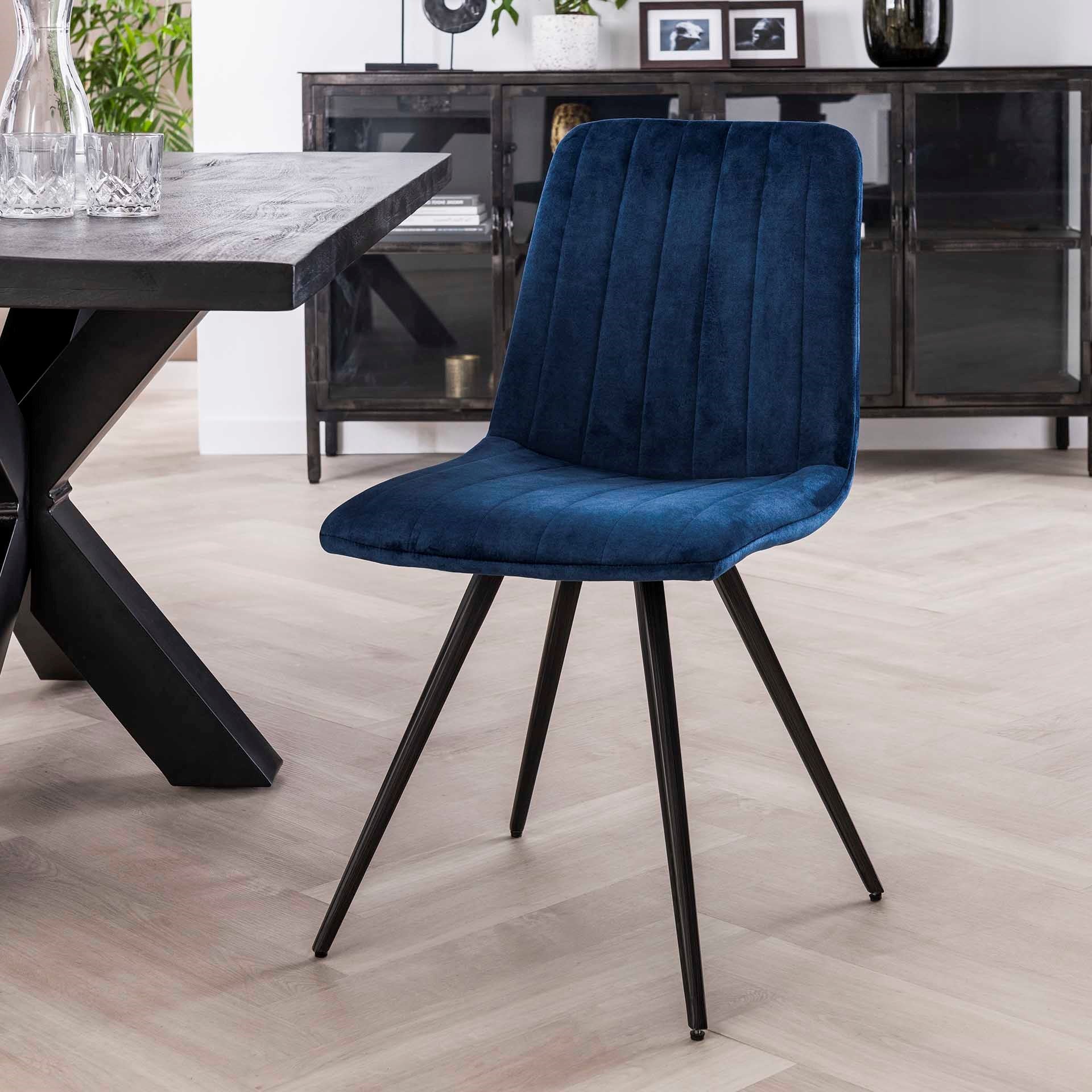 Stuhl – Lumina Hue – Blau velvet