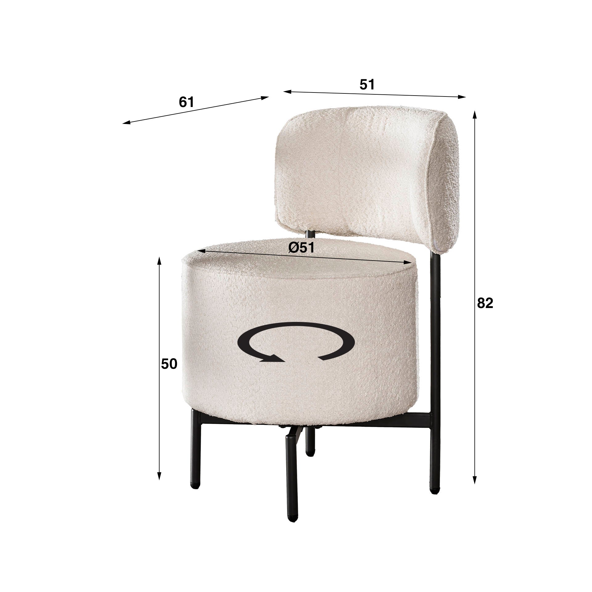 Stuhl – Soma Modern – Boucle Weiss