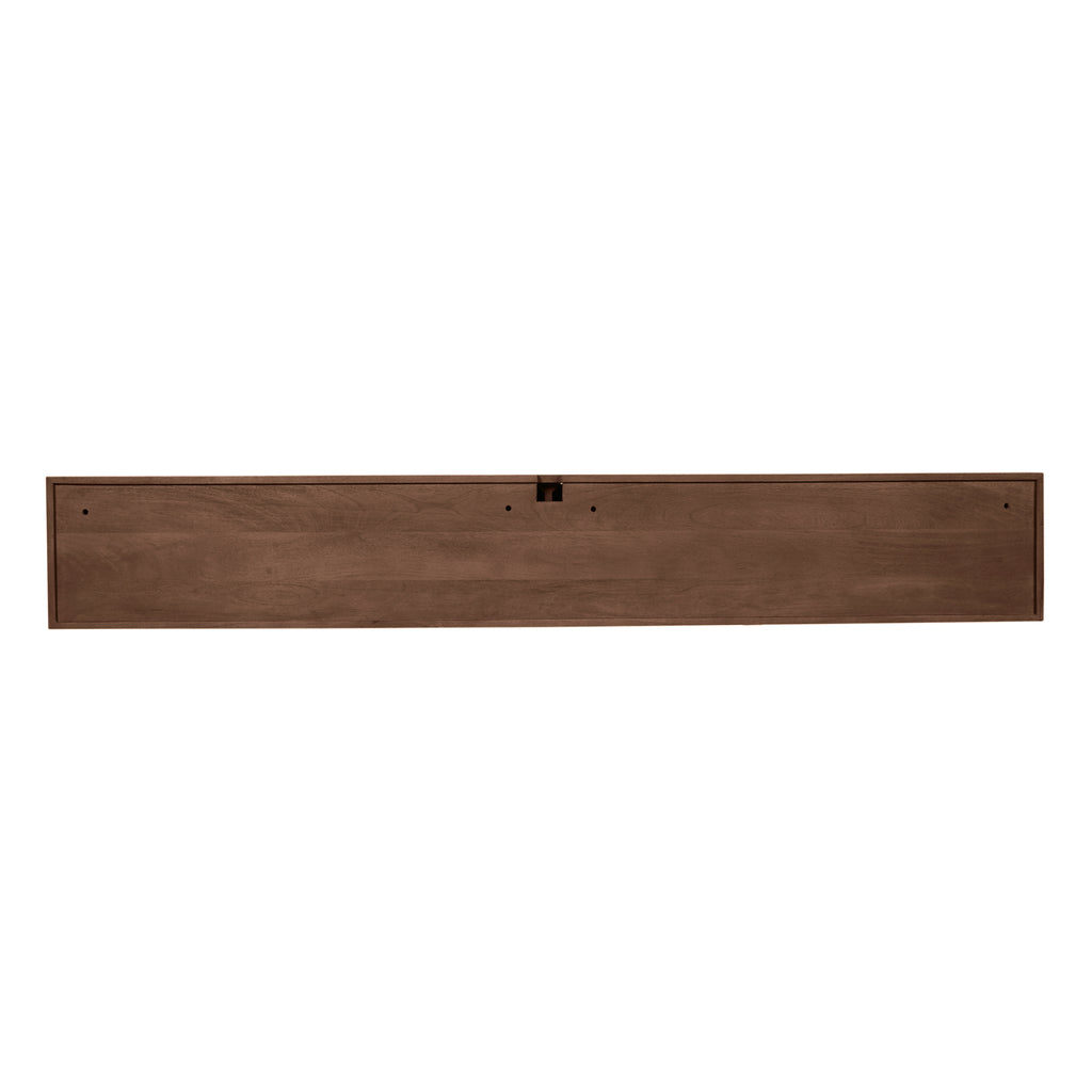 Schwebendes TV-Board Mandy Sand – Mangoholz mit Lattenmuster, 120 x 35 x 30 cm, modernes Design & luftige Eleganz fürs Wohnzimmer