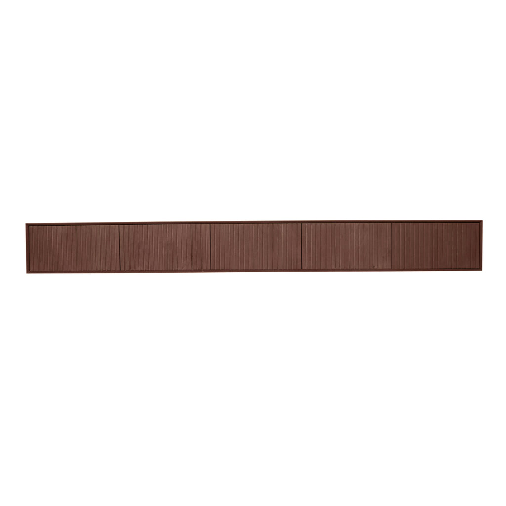 Schwebendes TV-Board Mandy Sand – Mangoholz mit Lattenmuster, 120 x 35 x 30 cm, modernes Design & luftige Eleganz fürs Wohnzimmer