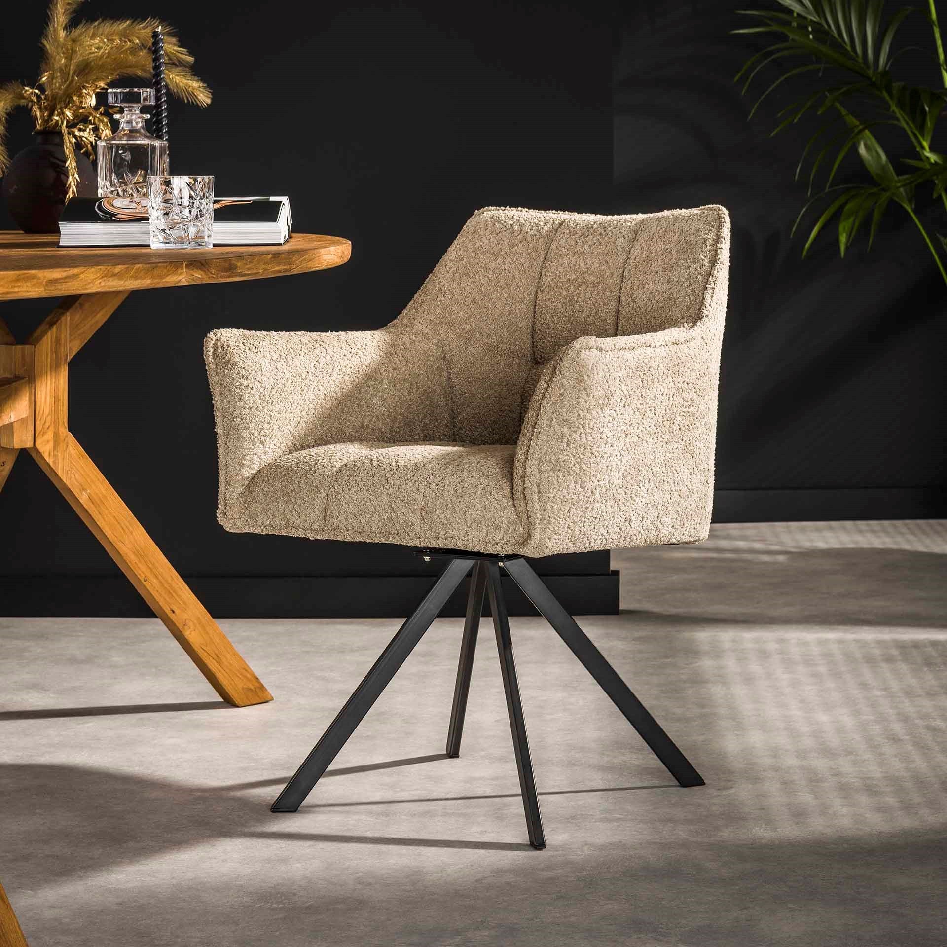 Stuhl – Aureo Prime – Boucle sandfarbe