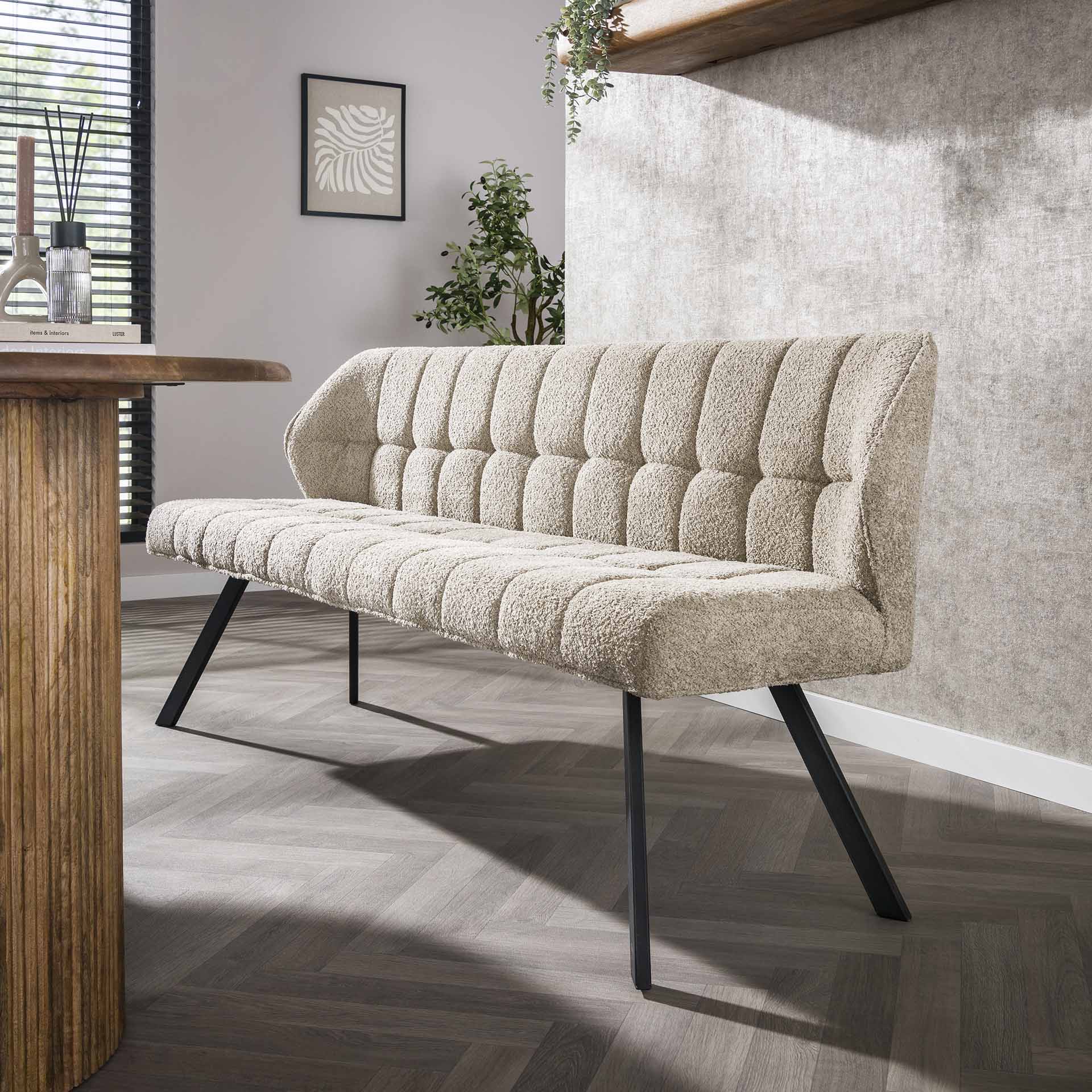 Bank – Velora Studio – Boucle sandfarbe