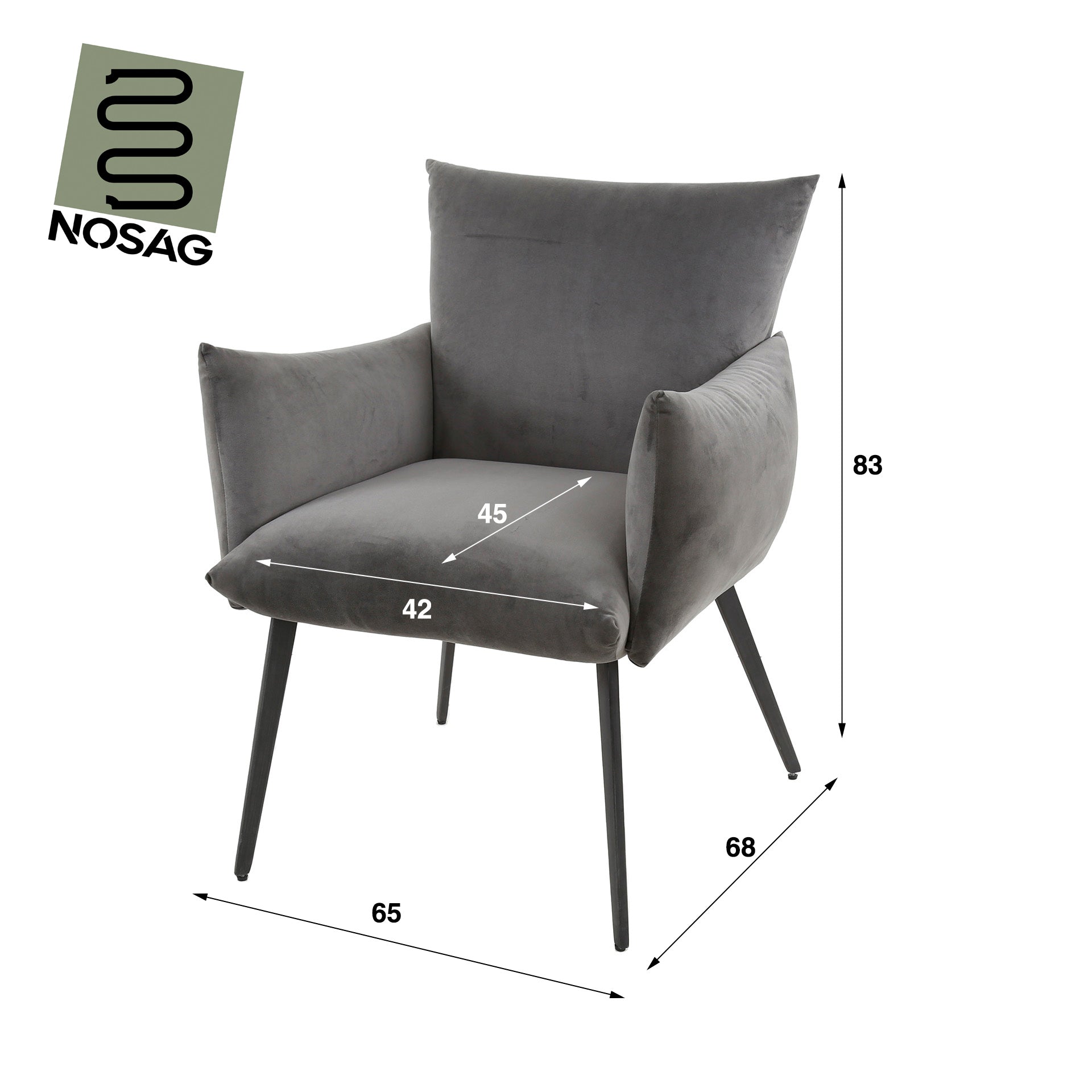 Sessel – Avani Vista – Anthrazit velvet